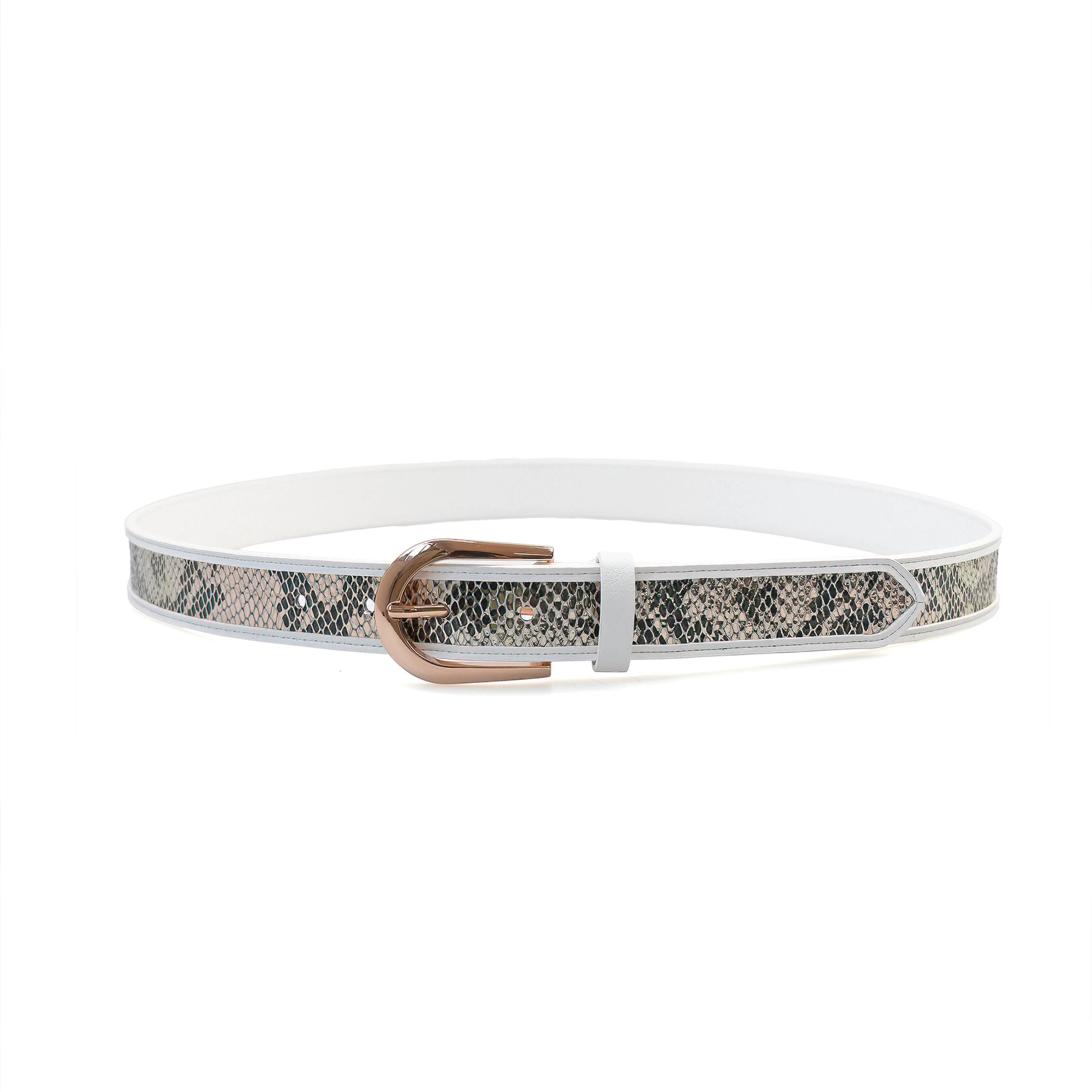 AGP PARIS White Snake Print Women's Belt