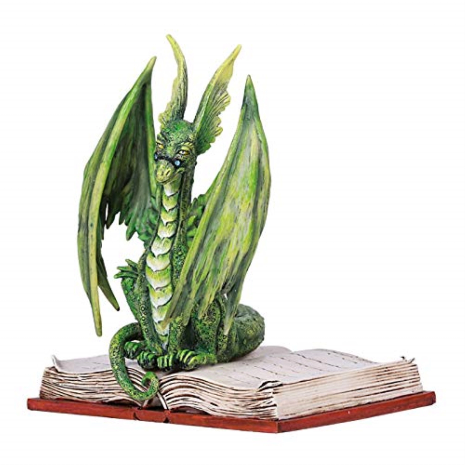 Pacific Giftware Amy Brown Book Green Scholar Dragon with Book Statue Figurine Home Decor 5.1 inch