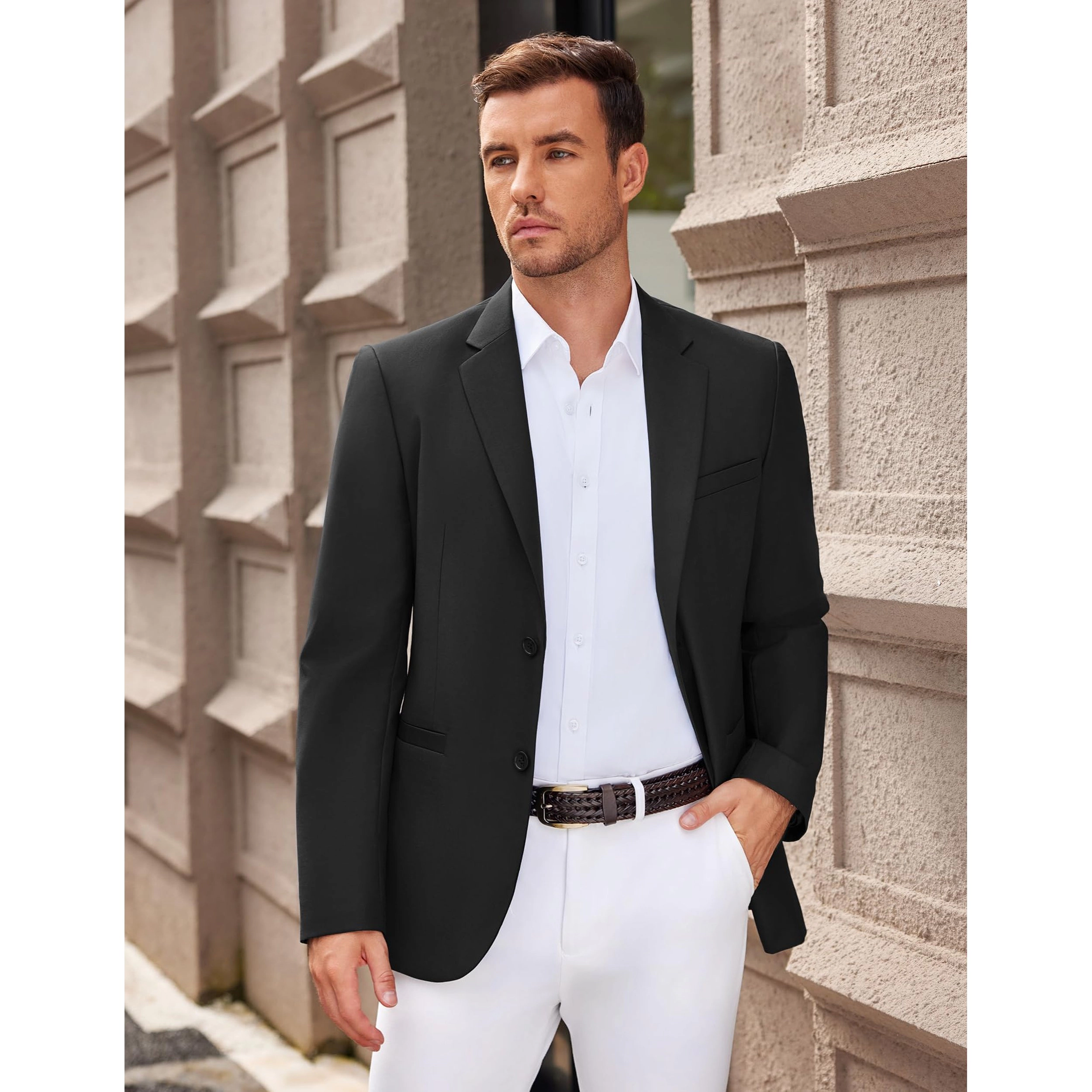 COOFANDY Men's Slim Fit Two Button Notch Lapel Casual Blazer Sport Coat Suit Jacket