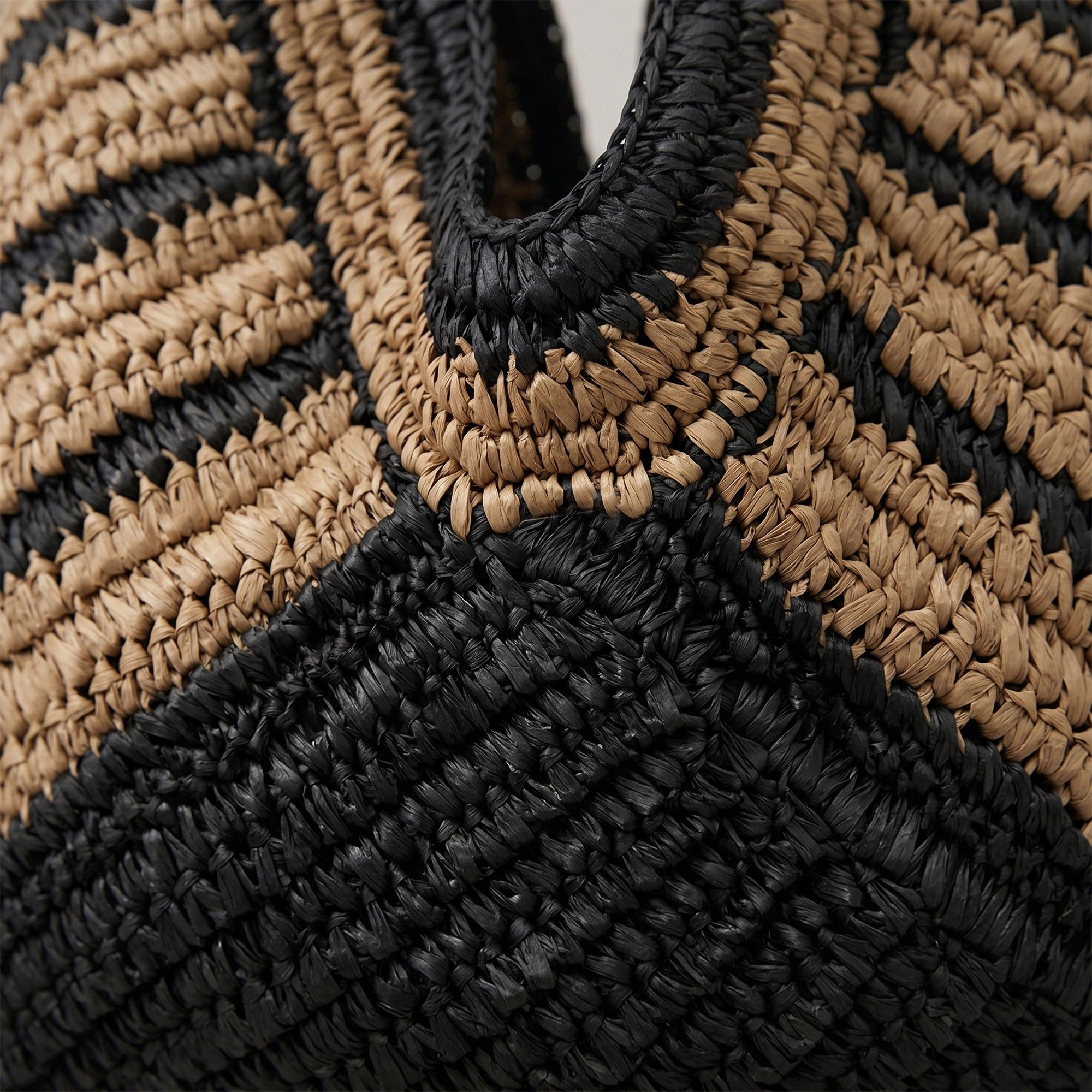 Alilang Women's Woven Crochet Hobo Bag with Striped Pattern Slouchy Shoulder Handbag Lightweight Knit Tote