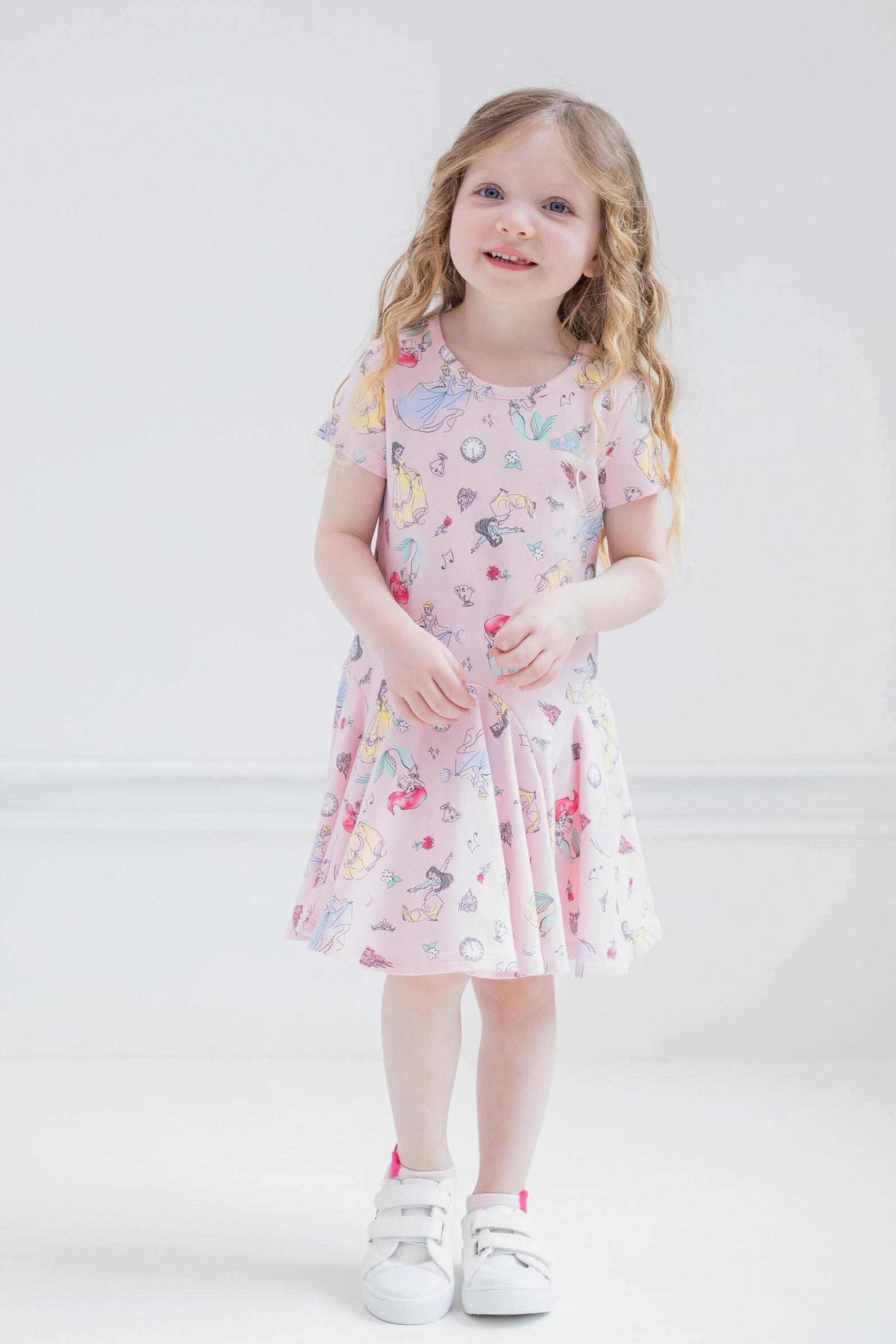 Disney Princess Girls' Short Sleeve Skater Dress