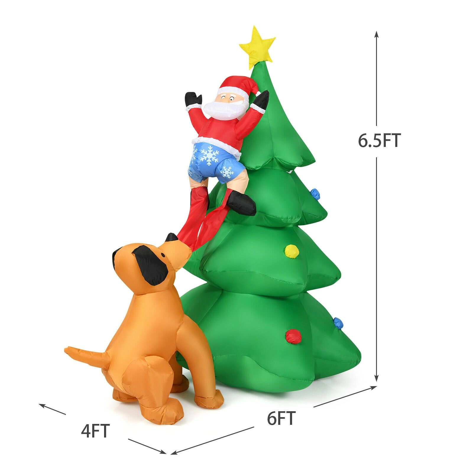 SlickBlue Unisex 6.5 Feet Lighted Inflatable Christmas Tree Decor