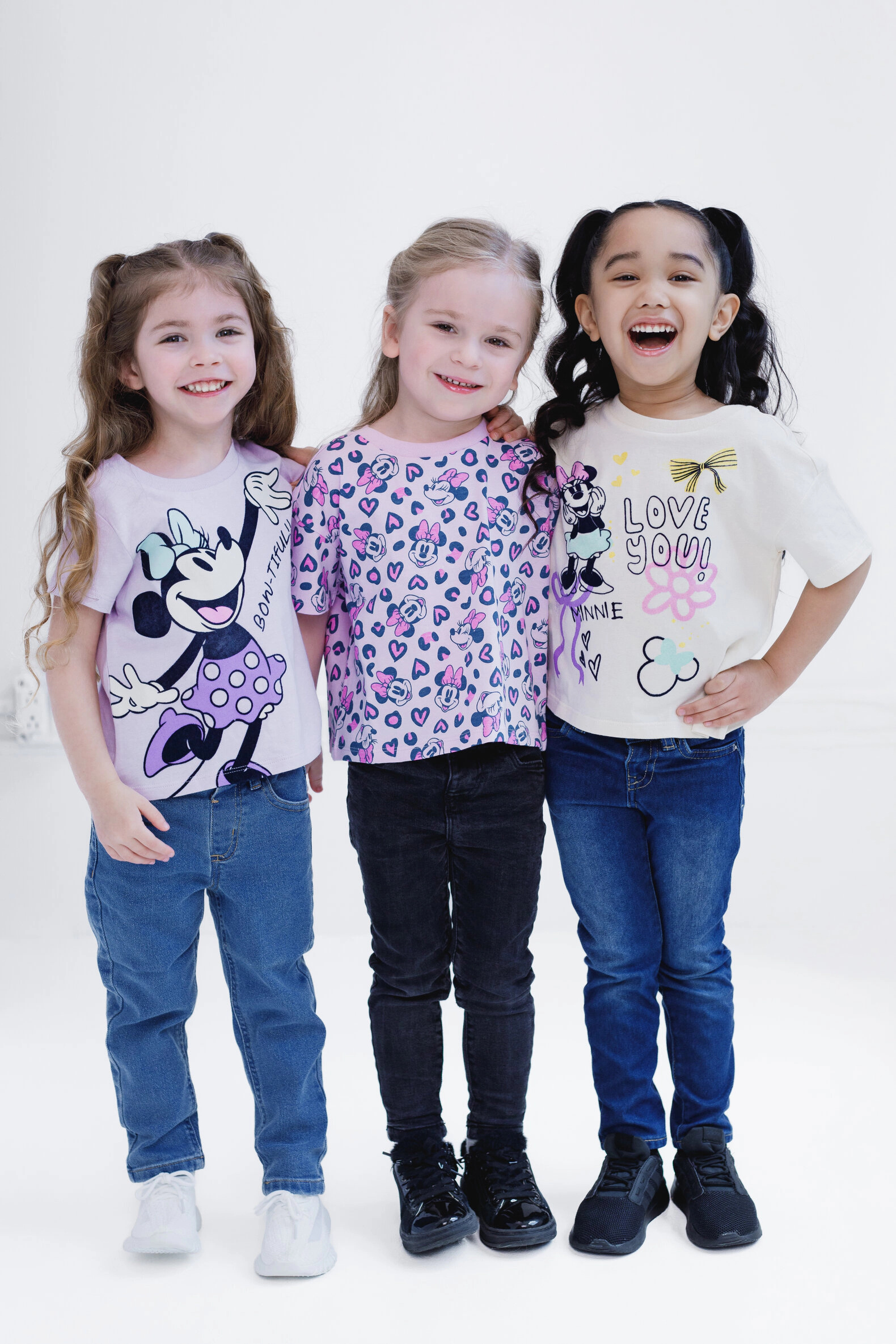 Disney Minnie Mouse Girls' 3-Pack Short Sleeve T-Shirts