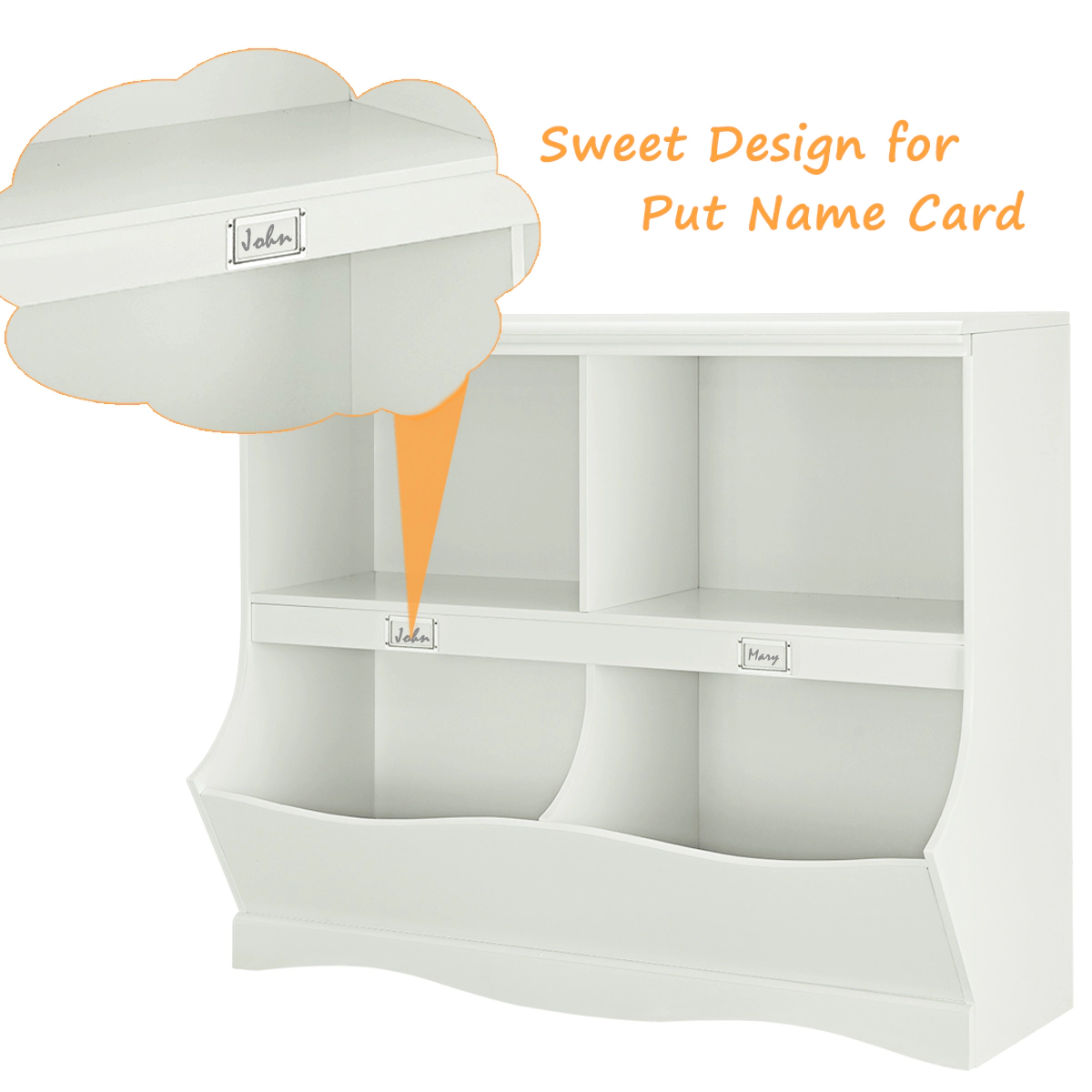 Costway Kids Storage Unit Bookshelf Bookcase Toy Organizer Bookshelf Bookcase White