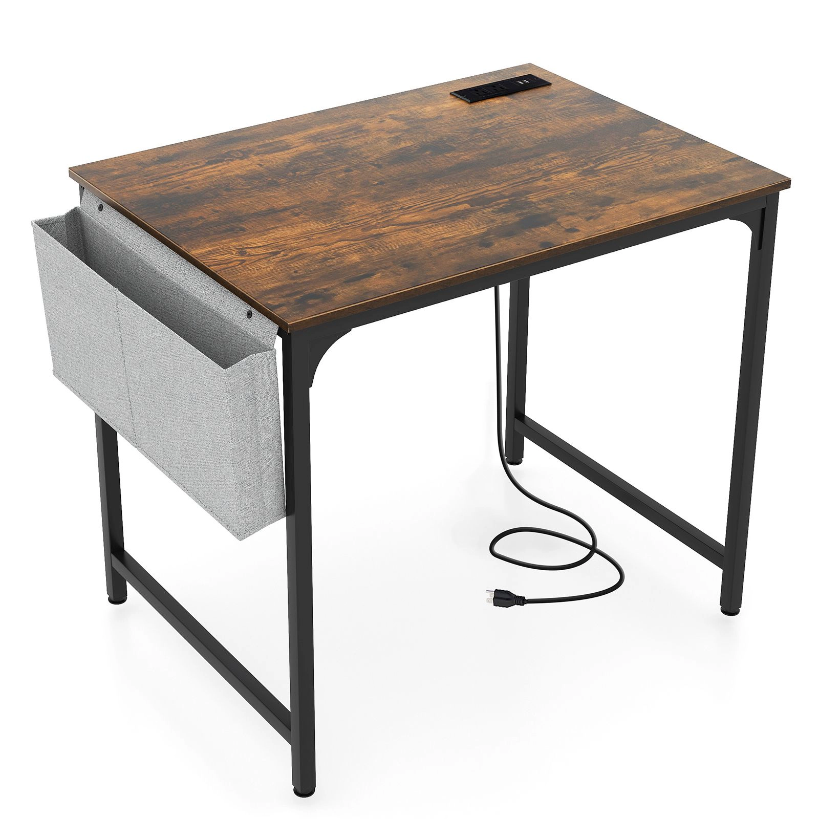 SlickBlue Unisex Compact Office Desk with Charging Station and Storage