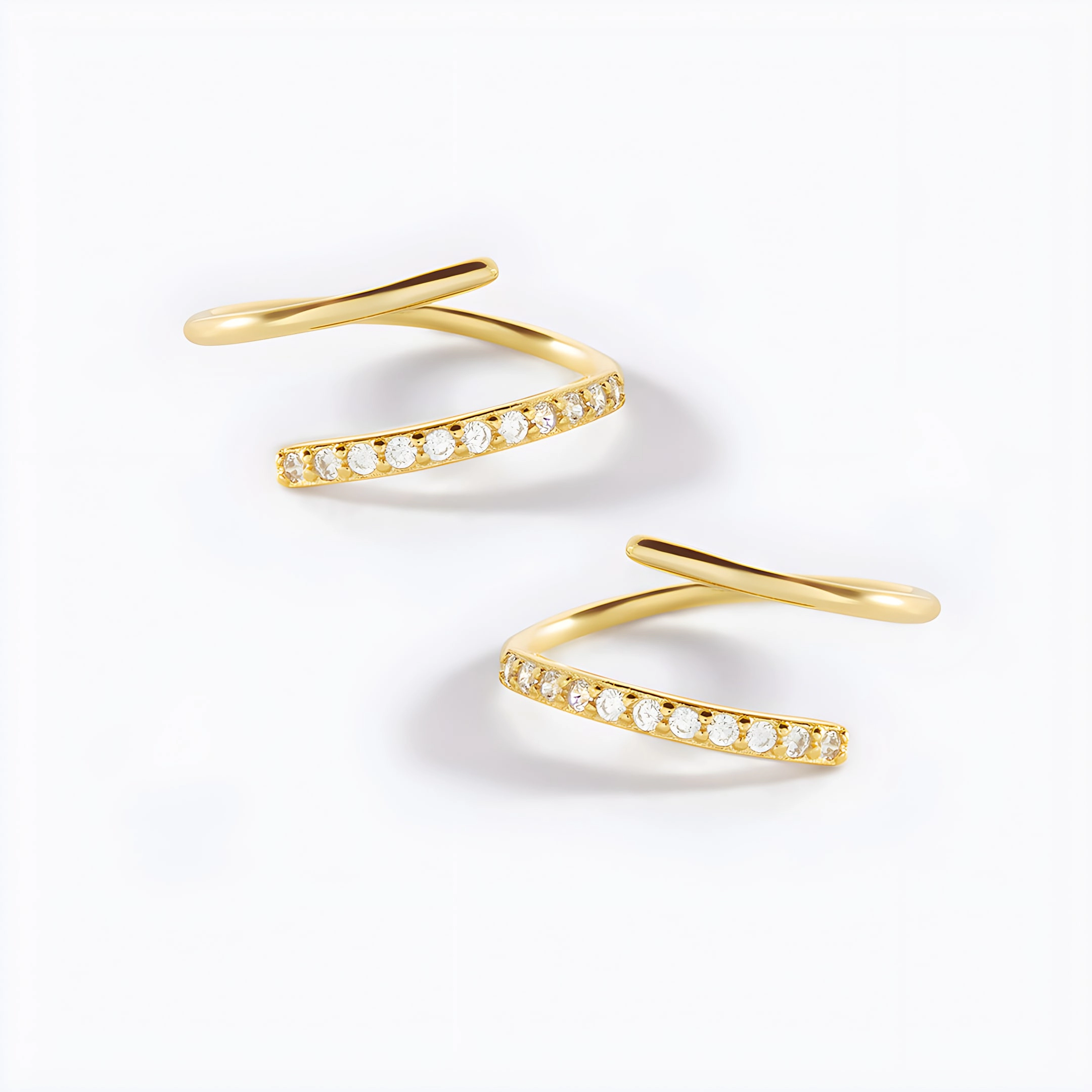 Mint & Lily Women's Double Loop Huggie Hoop Earrings