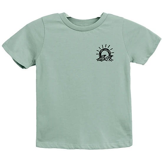The Juniper Shop - Sun and Waves Sketch - Youth Short Sleeve Graphic T-Shirt