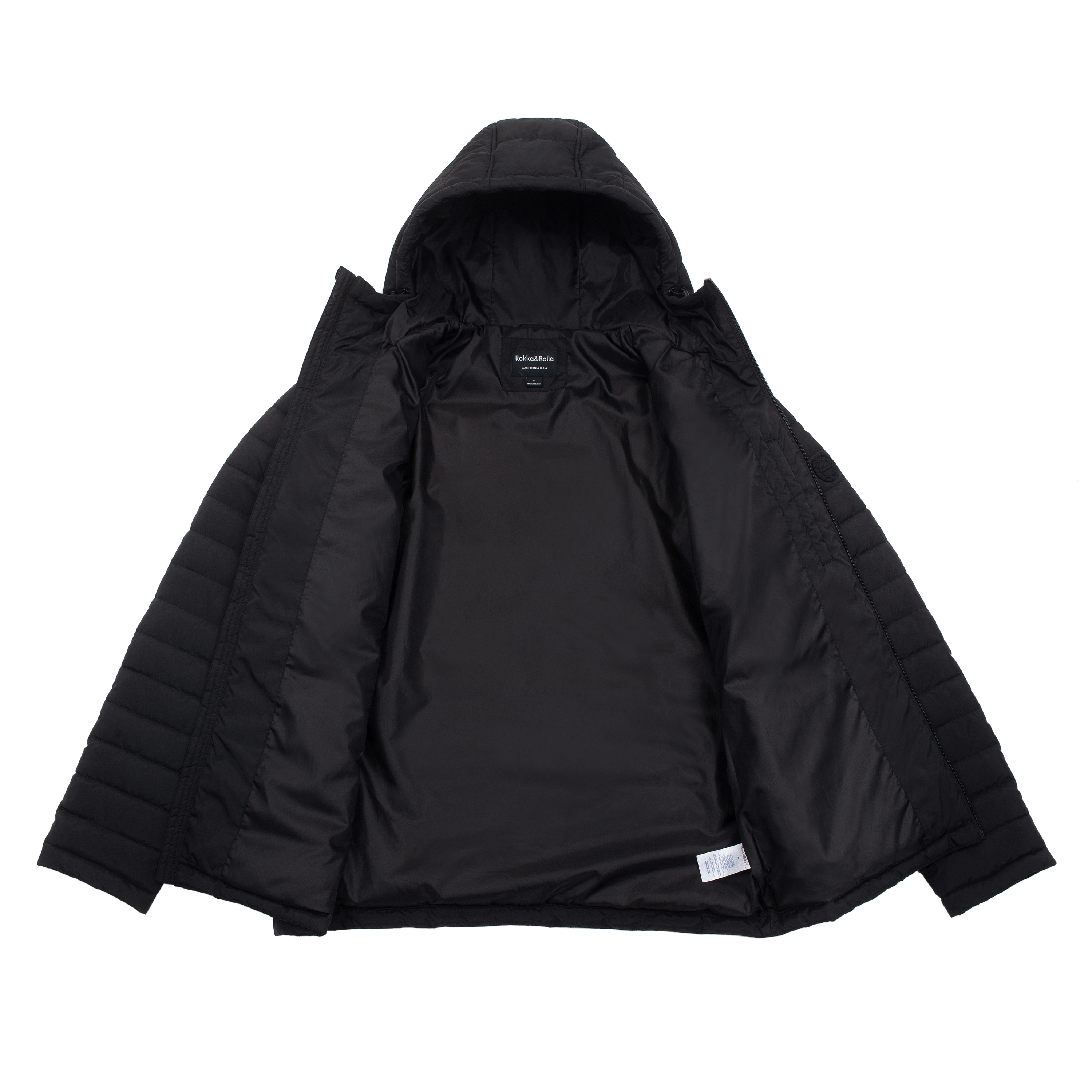 Rokka&Rolla Mens Lightweight Hooded Puffer Jacket