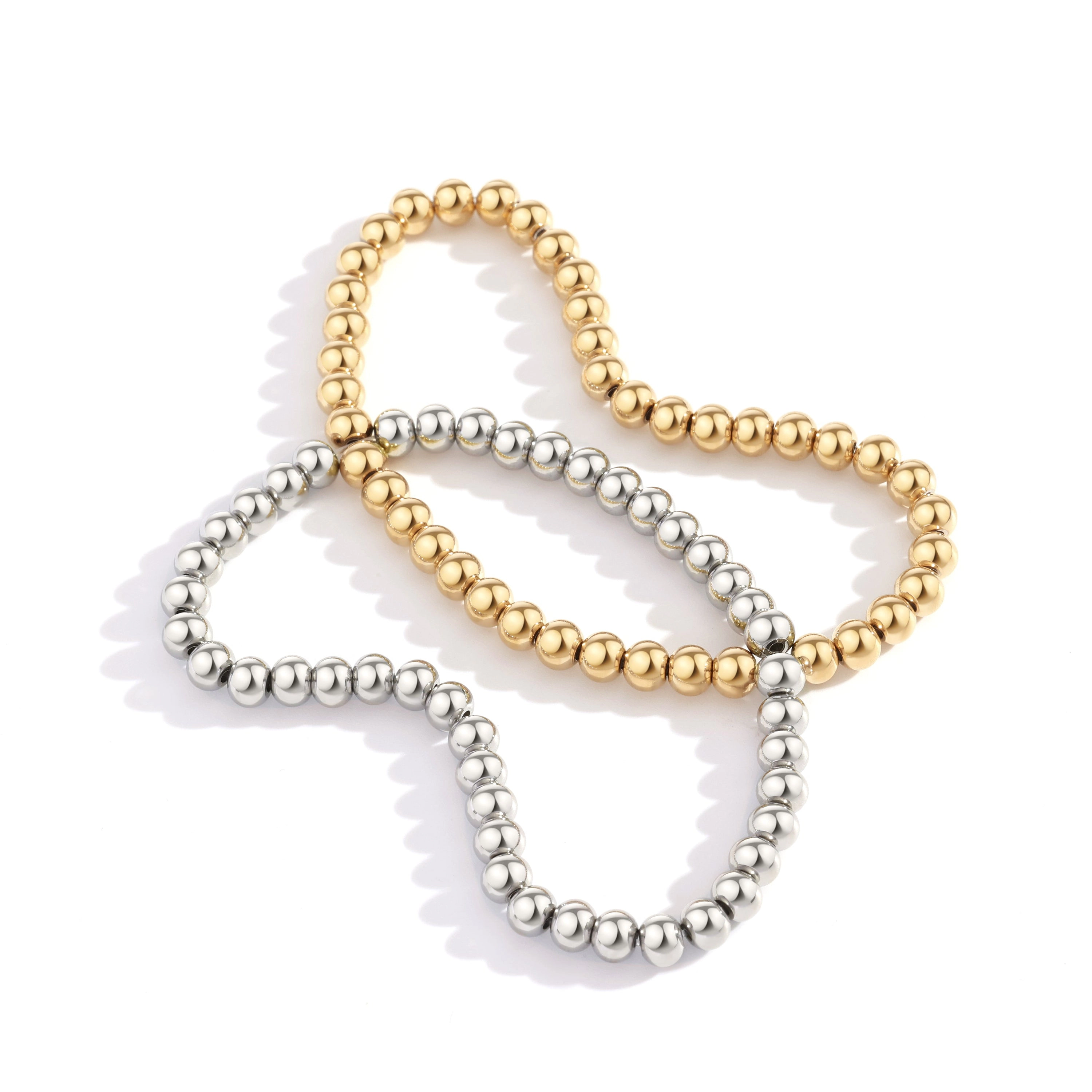 Mint & Lily Women's 3mm 5mm Beaded Bracelet Stacking Set