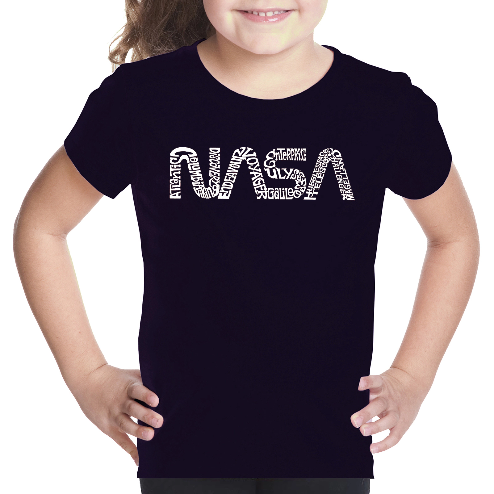 LA Pop Art Girls Word T-Shirt - Worm Nasa