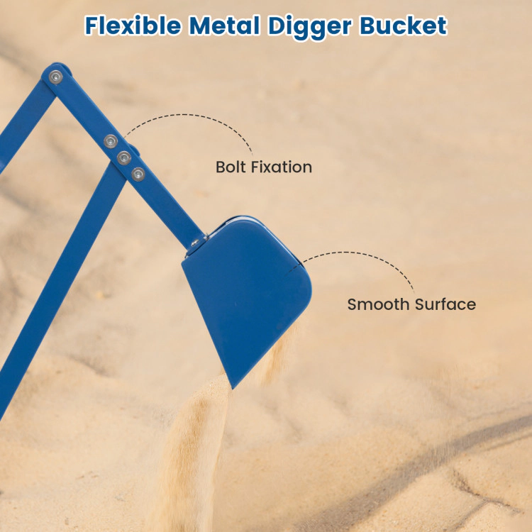 Hivvago Sand Digger for Kids with 2-Handed Controls and Flexible Shovel