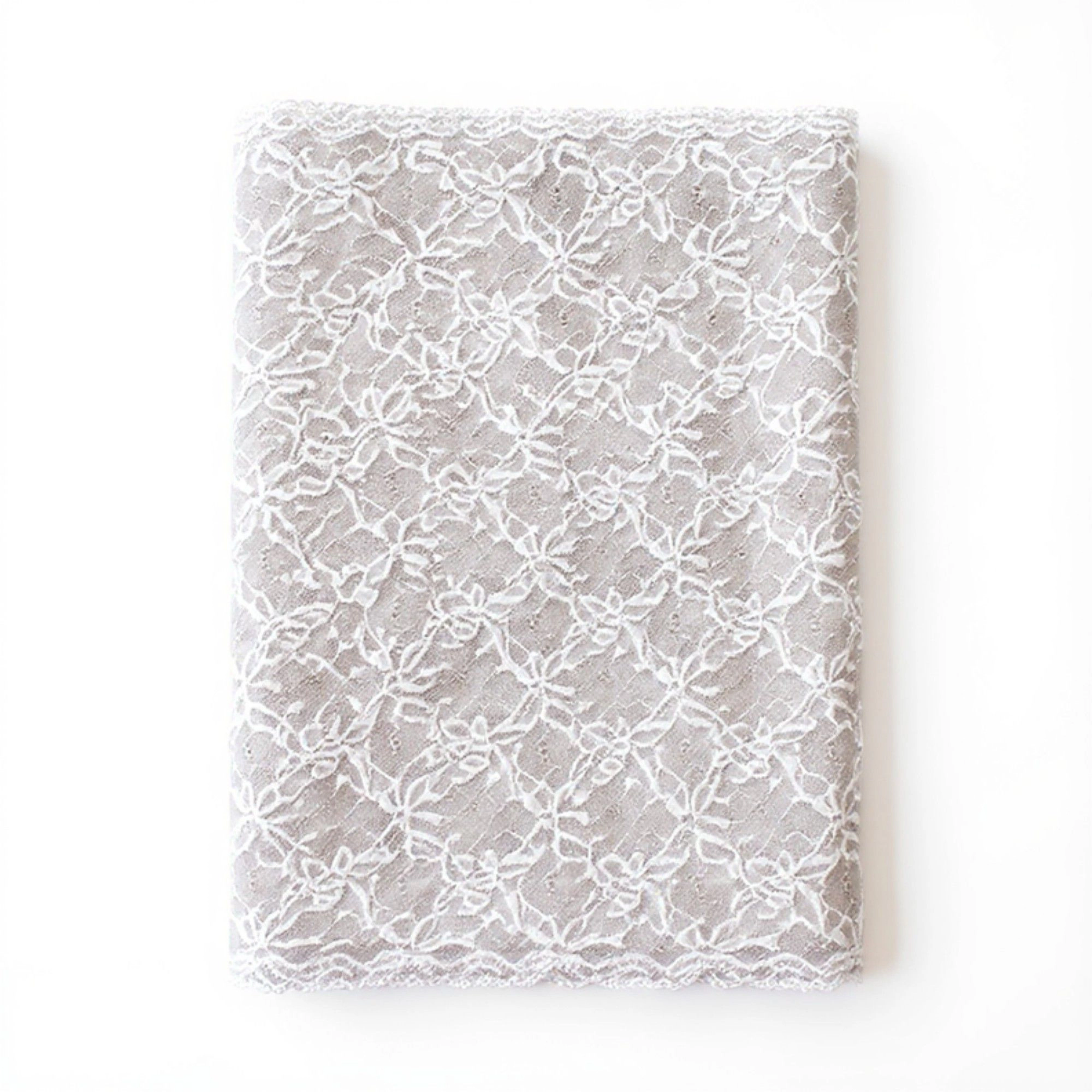 Alilang Women Floral Lace Table Runner with Scalloped Edges and Sheer Overlay