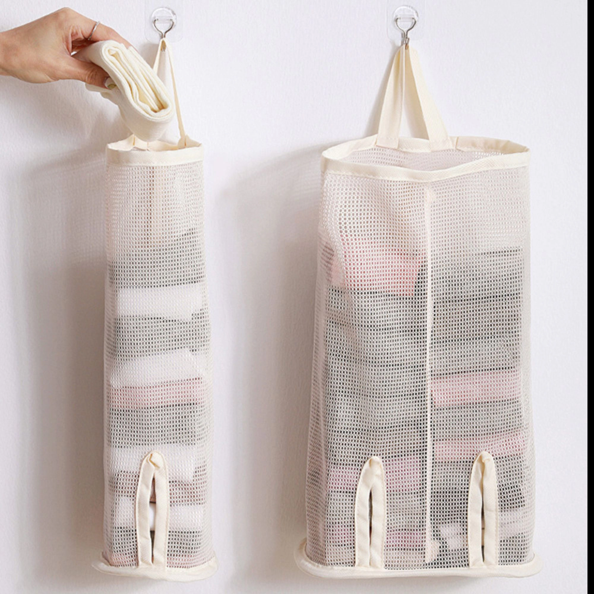 Alilang Unisex 2 Pack Hanging Storage Bags Vertical Organizer Socks for Closet Door Wall Space Saving