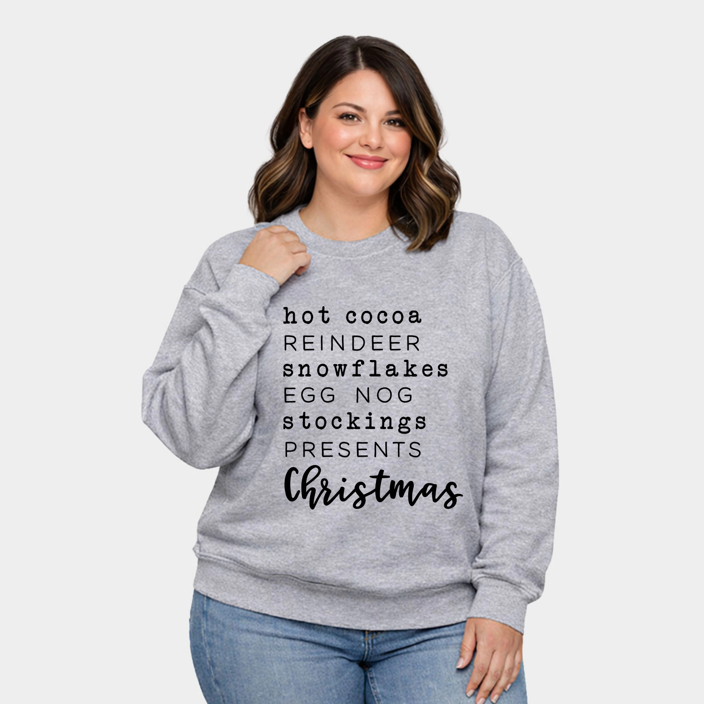 Simply Sage Market - Women's Plus Sweatshirt Christmas Words