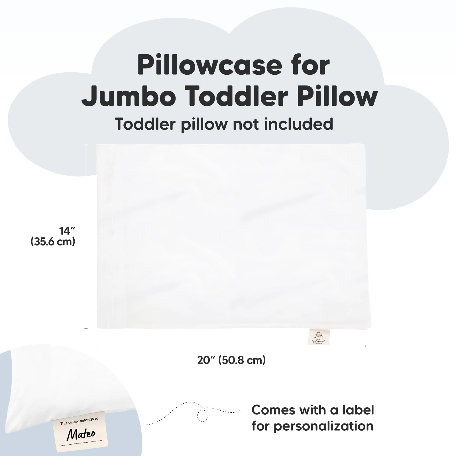KeaBabies Jumbo Toddler Pillowcase 14X20"