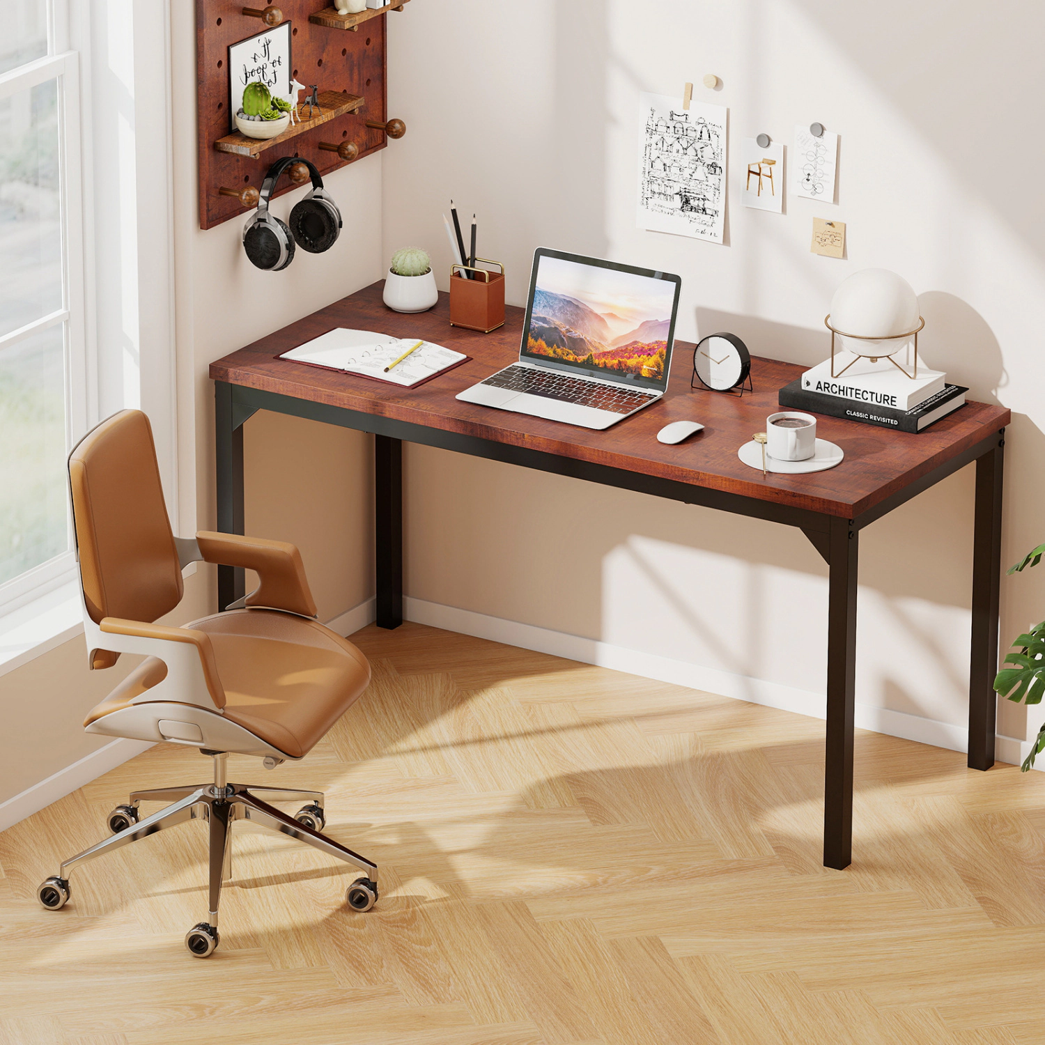 LJG 55 Inch Conference Table with Heavy-Duty Metal Frame