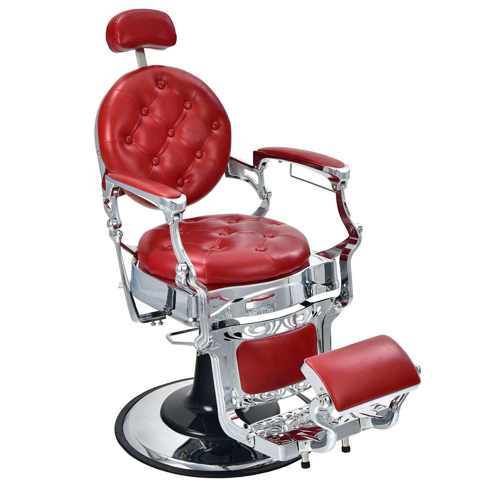 SUGIFT 330-lb Capacity Vintage Reclining Hydraulic Hair Styling Chair with 135-Degree Backrest and Towel Hook