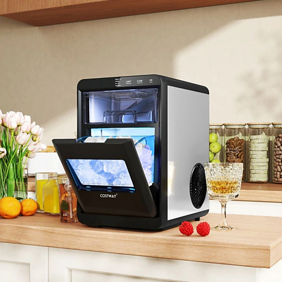 SlickBlue Black Portable Nugget Ice Maker Countertop Machine