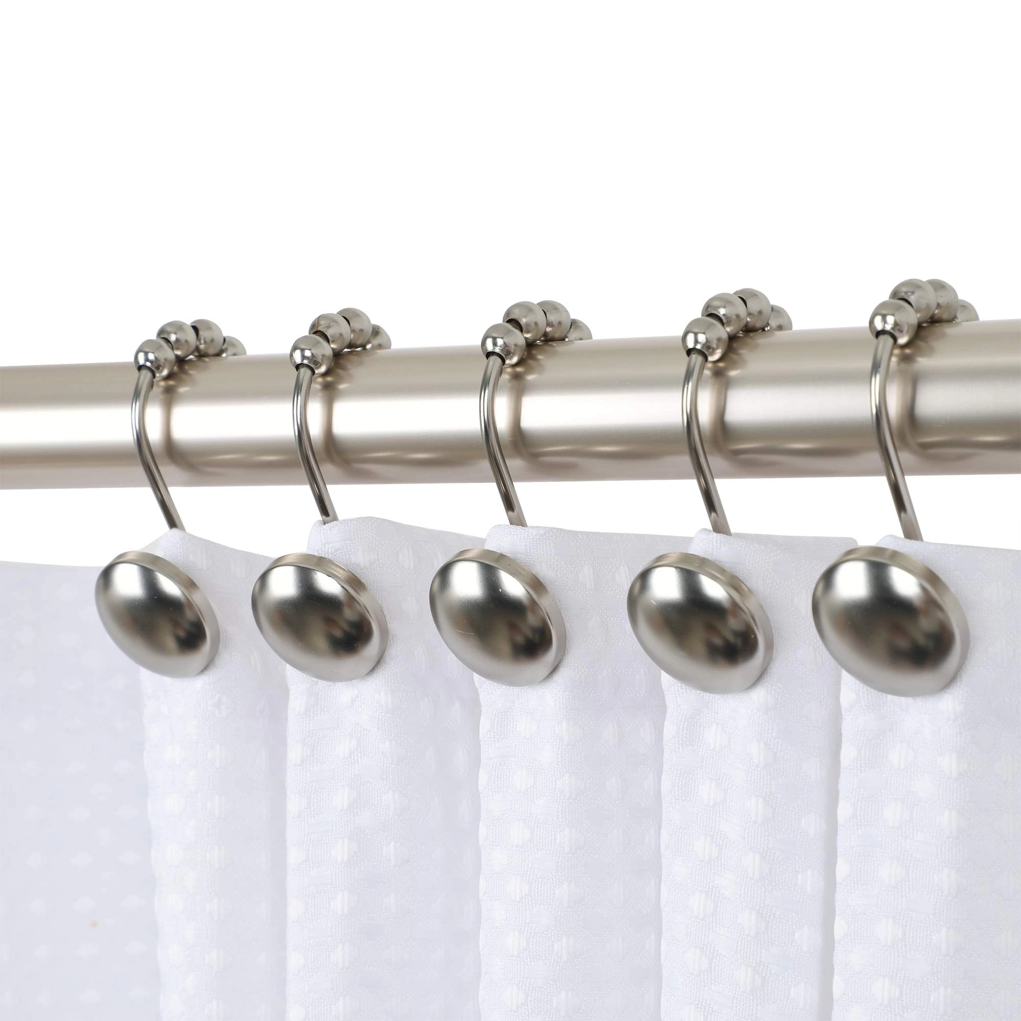 Utopia Alley Rust-Resistant Metal Shower Curtain Hooks, Smooth Glide S-Hooks with Ball End - Set of 12