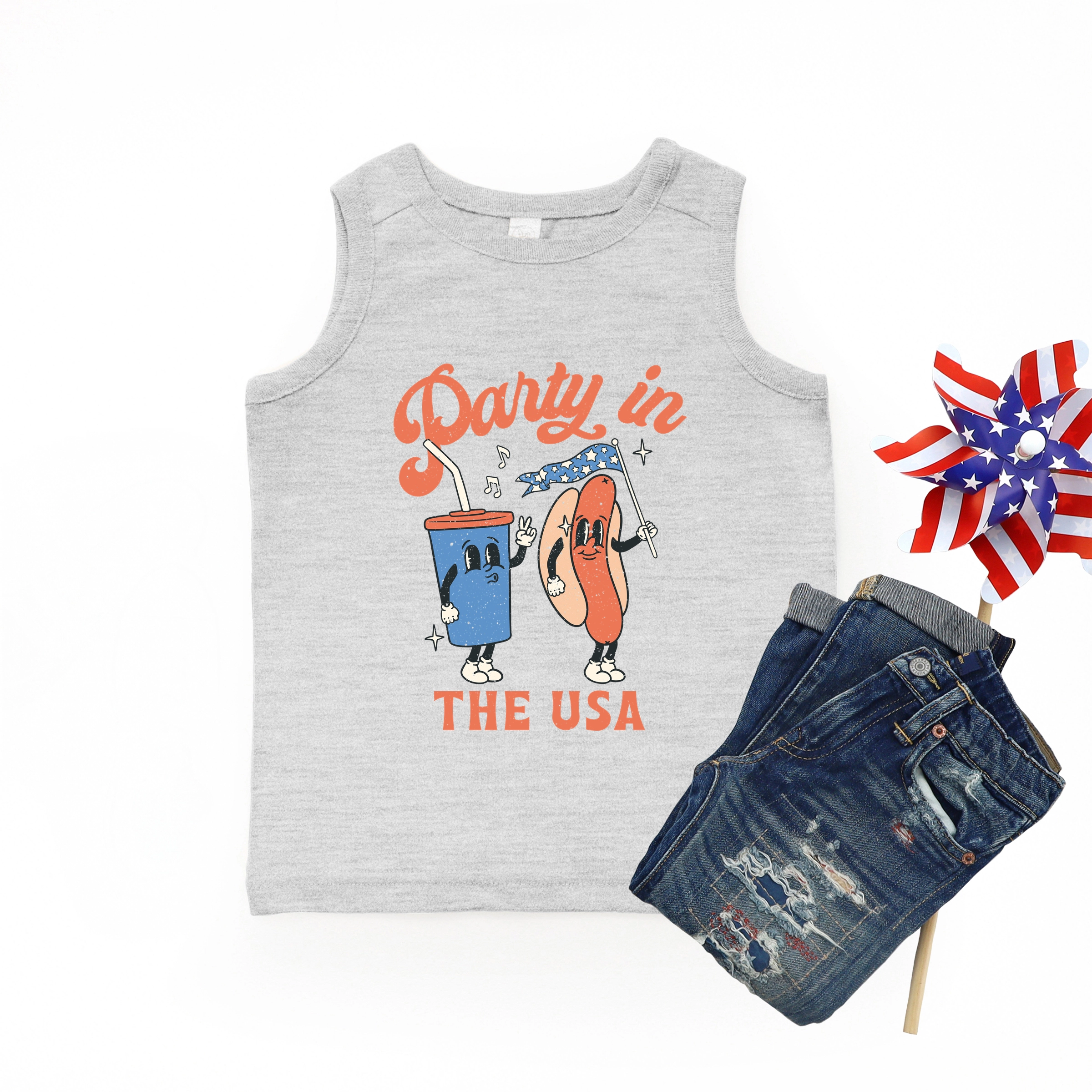 The Juniper Shop - Party USA Hot Dog Youth Tank Top