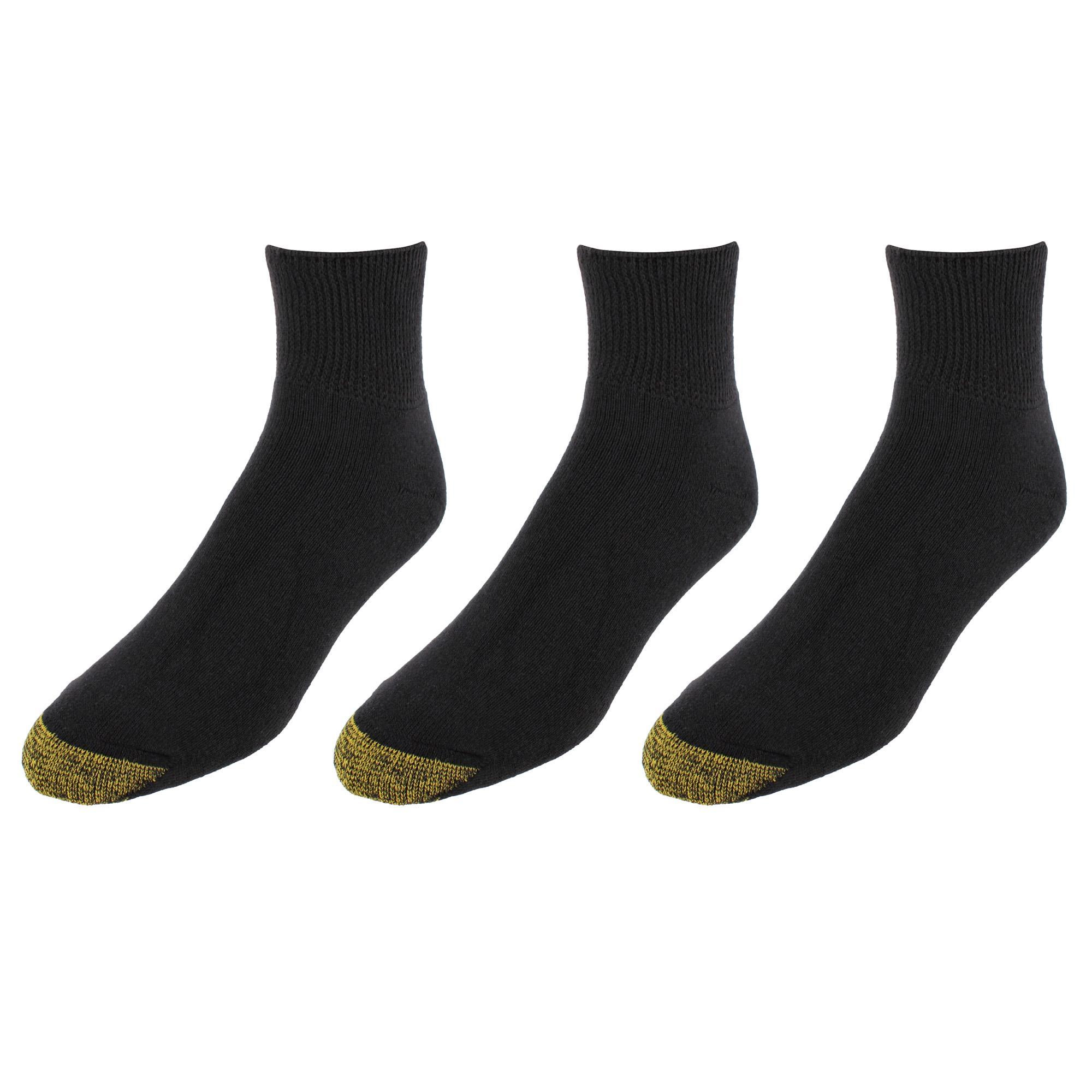 Gold Toe Men's Non-Binding Quarter Full Cushioned Socks (3 Pair)
