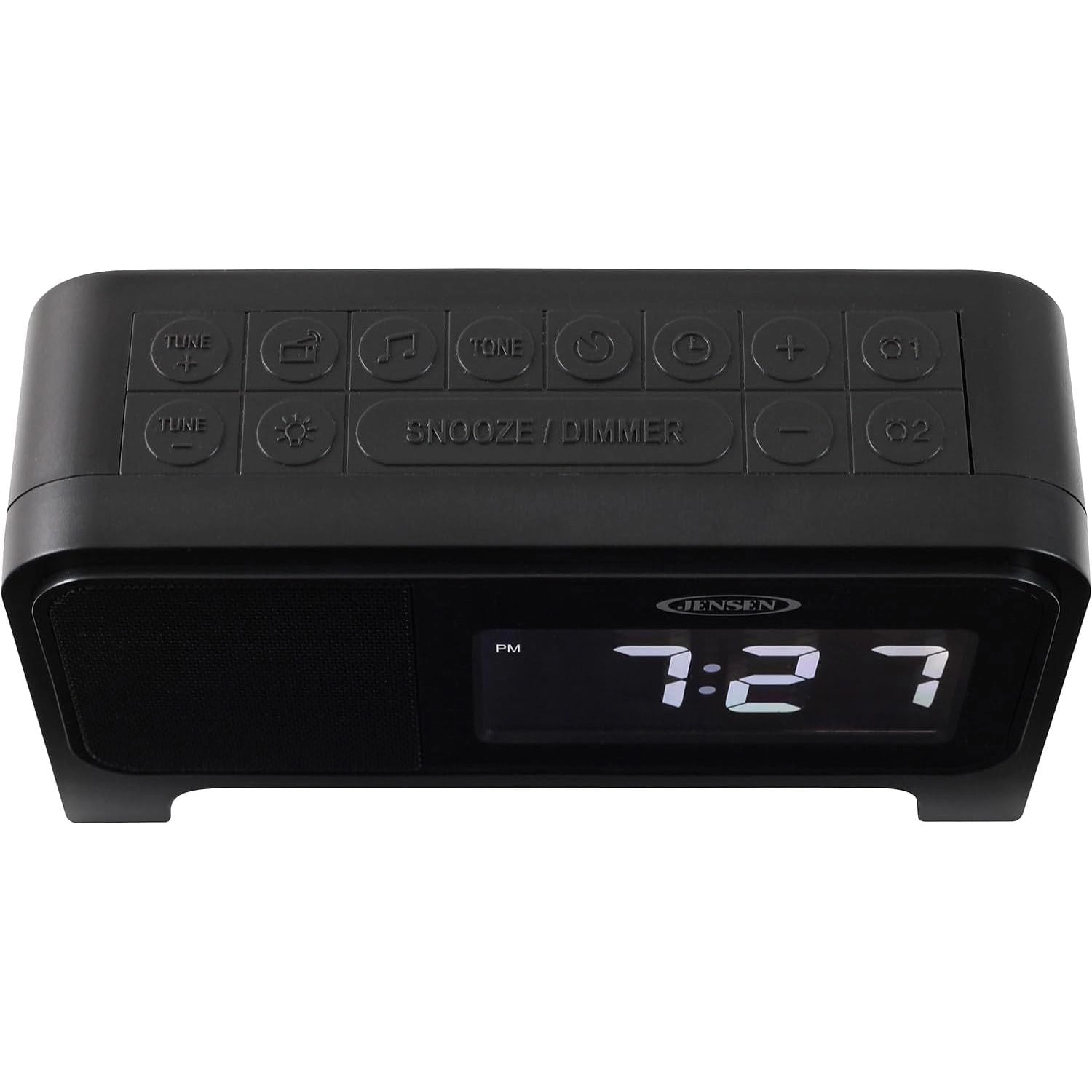 Jensen AM/FM Dual Alarm Clock Radio with Night Light & Soothing Sounds JCR-350