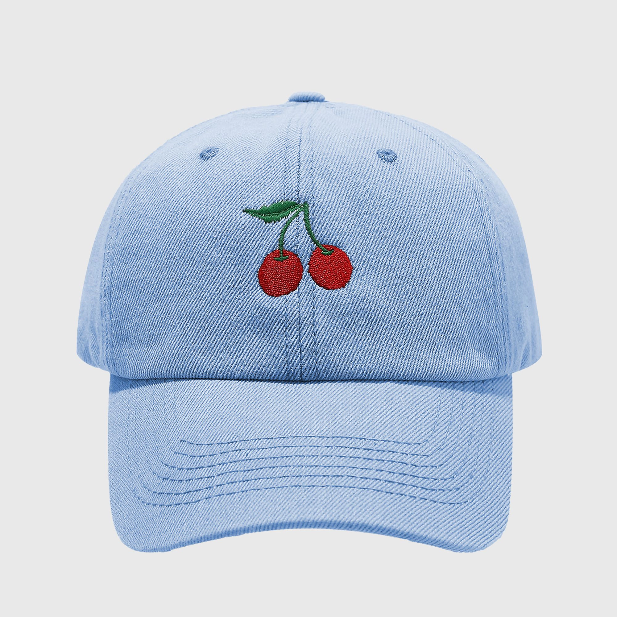 Anna-Kaci Women's Denim Baseball Cap with Cherry Embroidery