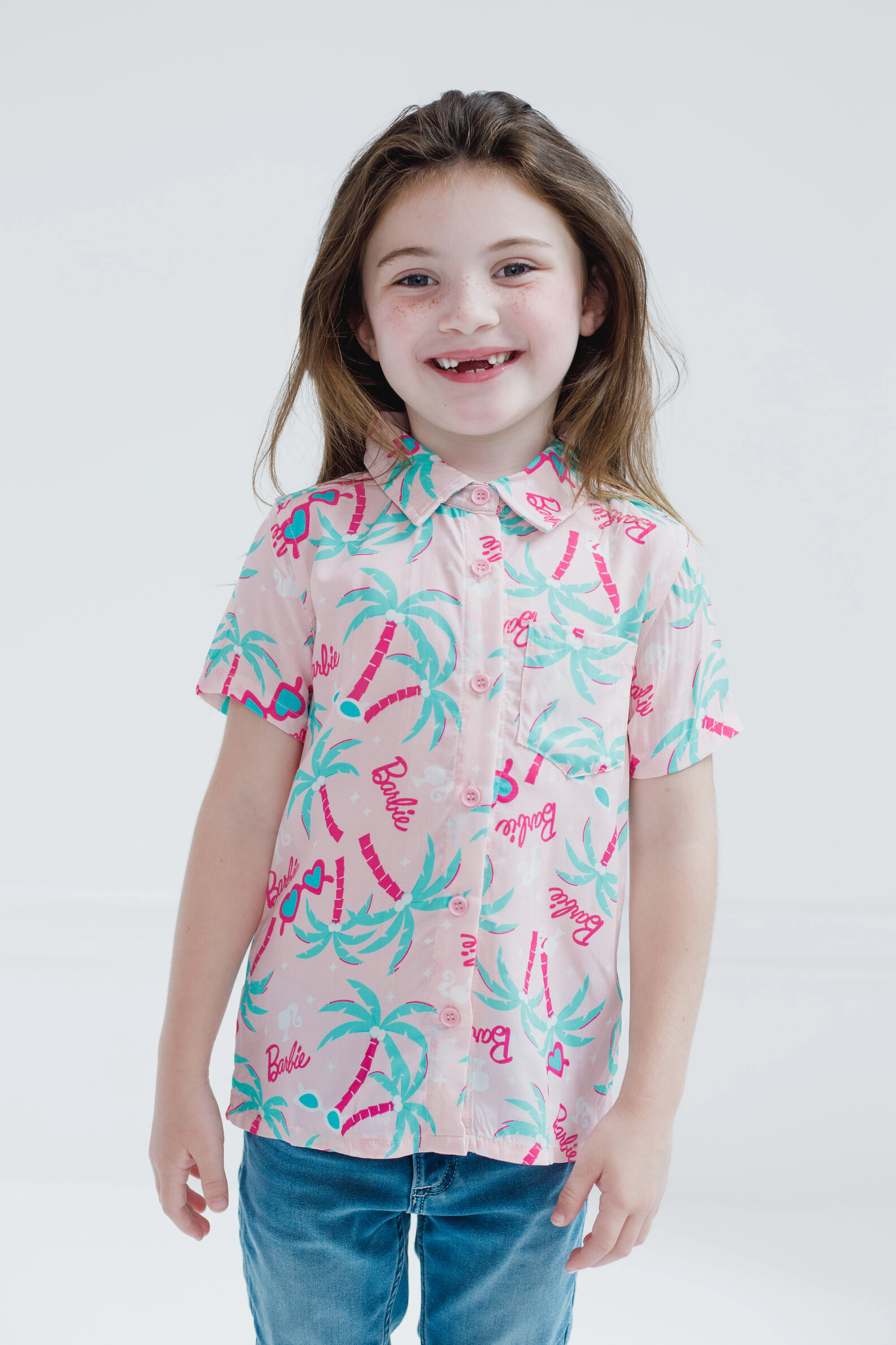 Barbie Girls' Hawaiian Button Down Shirt