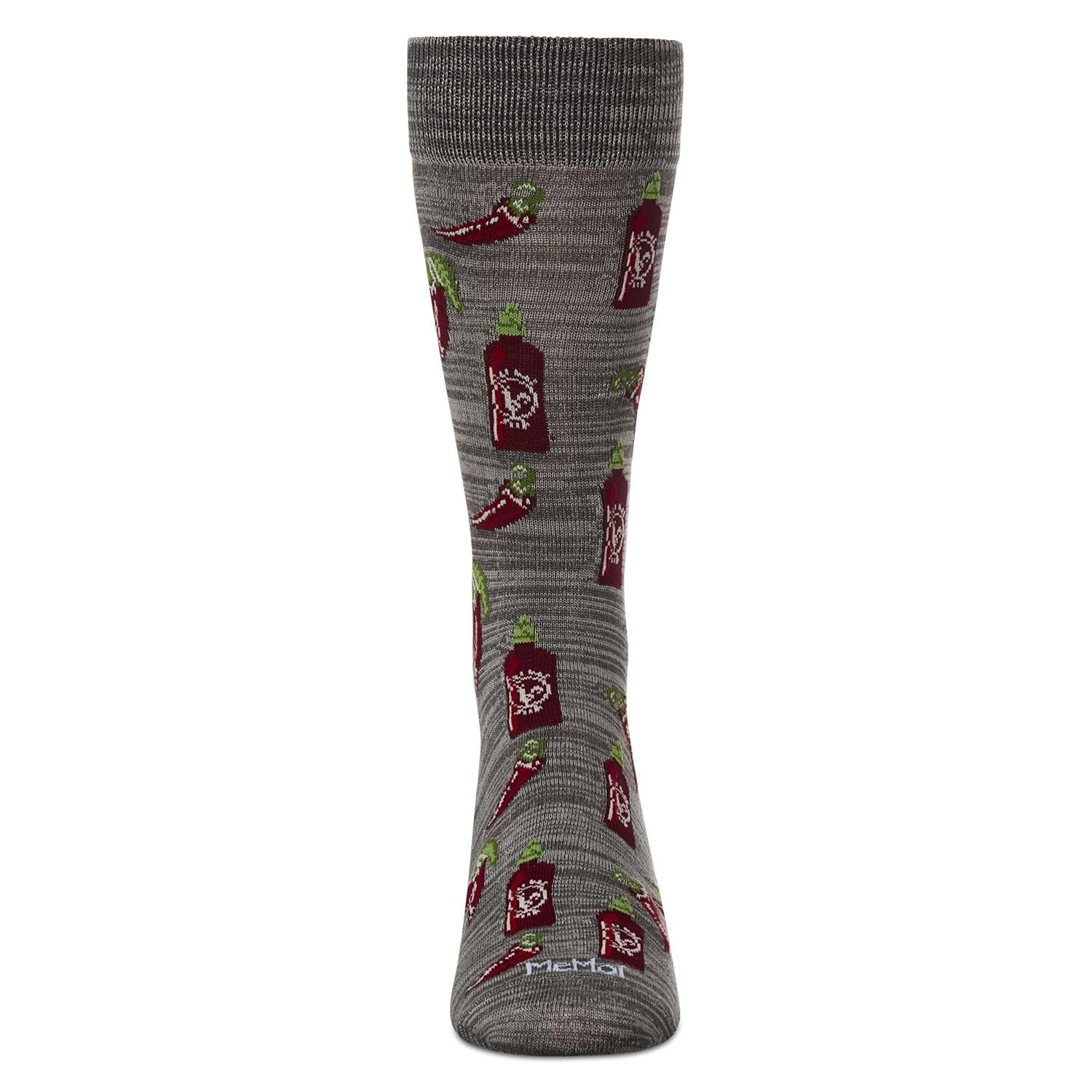 Memoi Hot Stuff Sriracha Bamboo Blend Men's Crew Socks