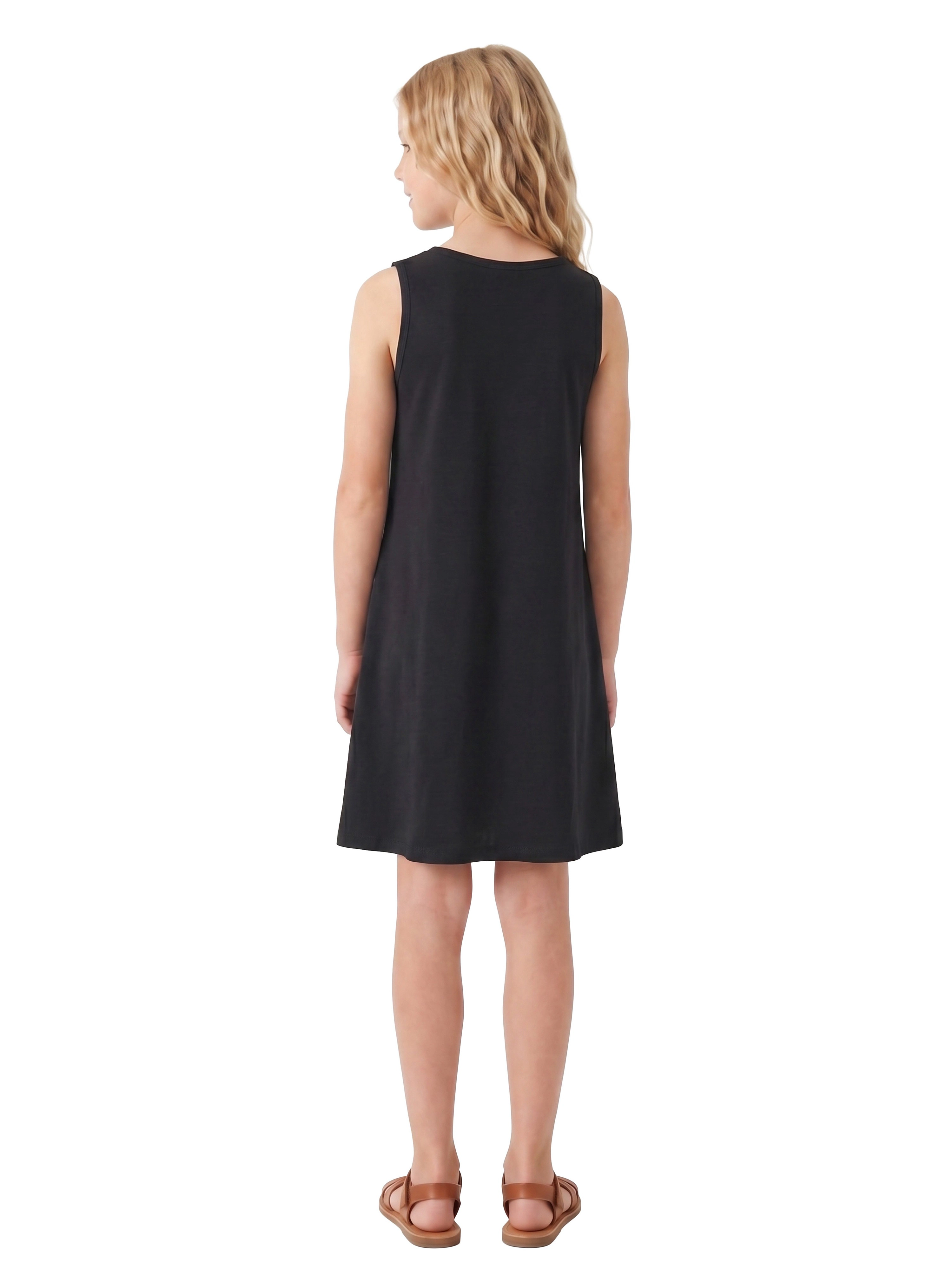 24sevenKid Essential Girls Sleeveless Pocket Swing Dress