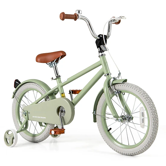 SUGIFT 16-in Green Kids Bike with Removable Training Wheels Quick Release Saddle and Chain Guard