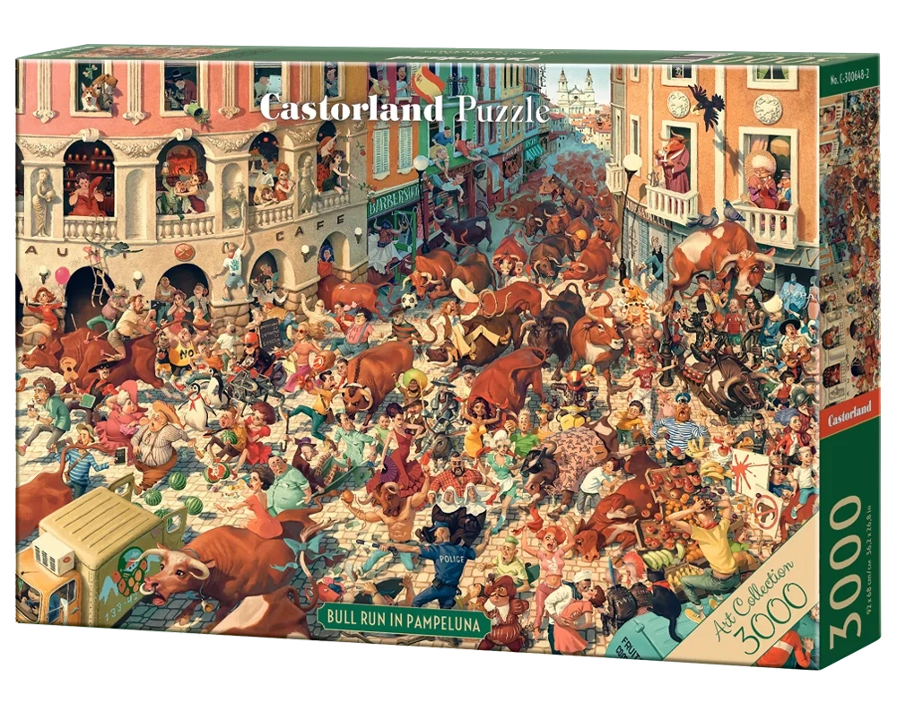 CASTORLAND 3000 Piece Jigsaw Puzzles, Bull Run in Pampeluna, Art Collection, High Detail Seek and Find, C-300648-2