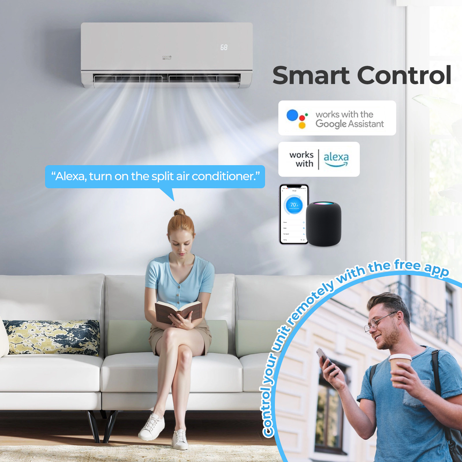 LJG SEERXtreme Series ENERGY STAR Certified 12000 BTU 24 SEER2 208-230V Mini Split Heat Pump Heating at -13°F