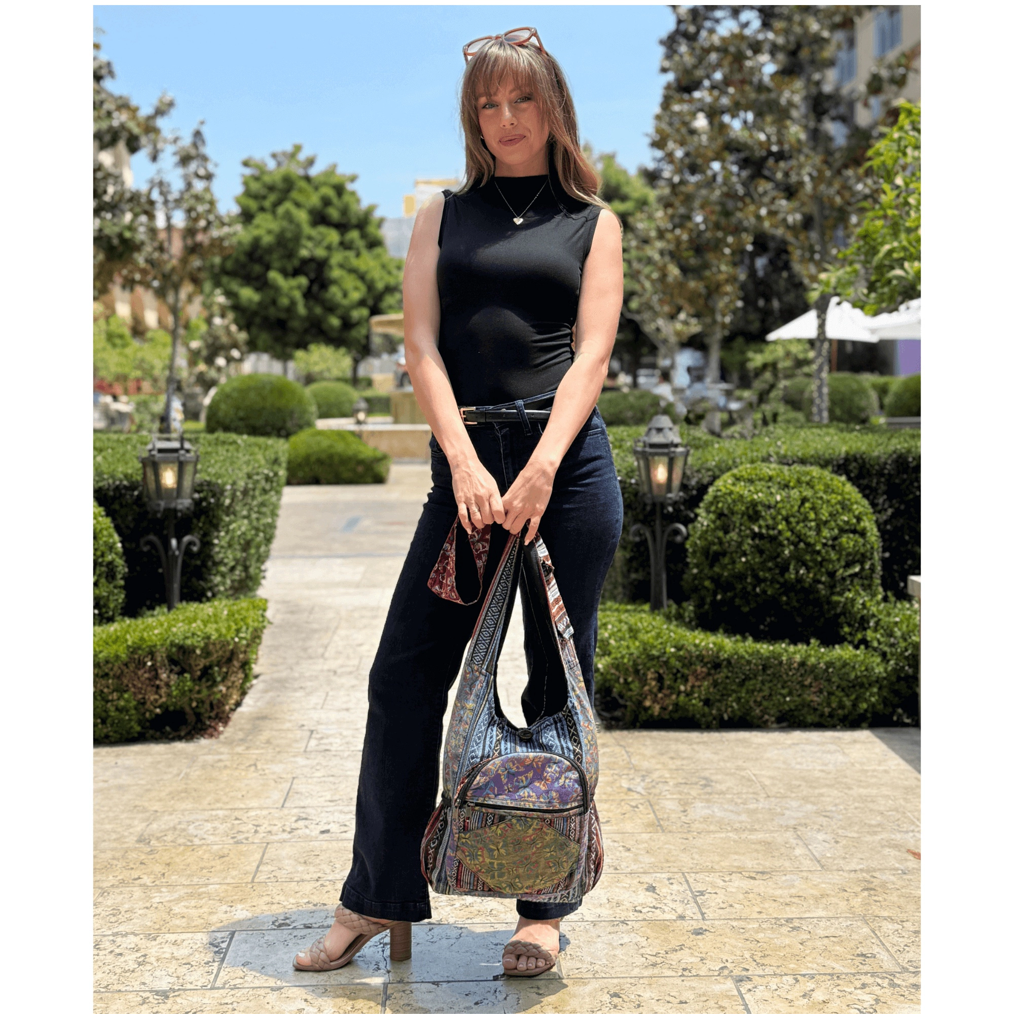 Kathmandu Collection Womens Butterfly Design Hobo Bag