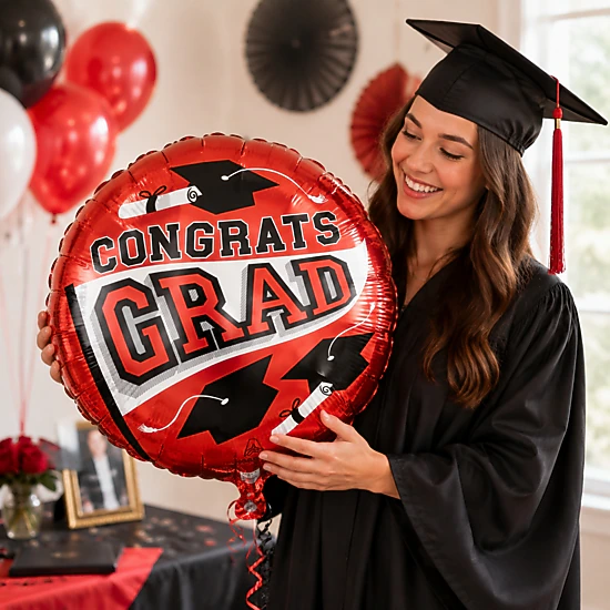 LoonBalloon Graduation School Pennant Foil Balloons, Red, 5 Pack, Color ...