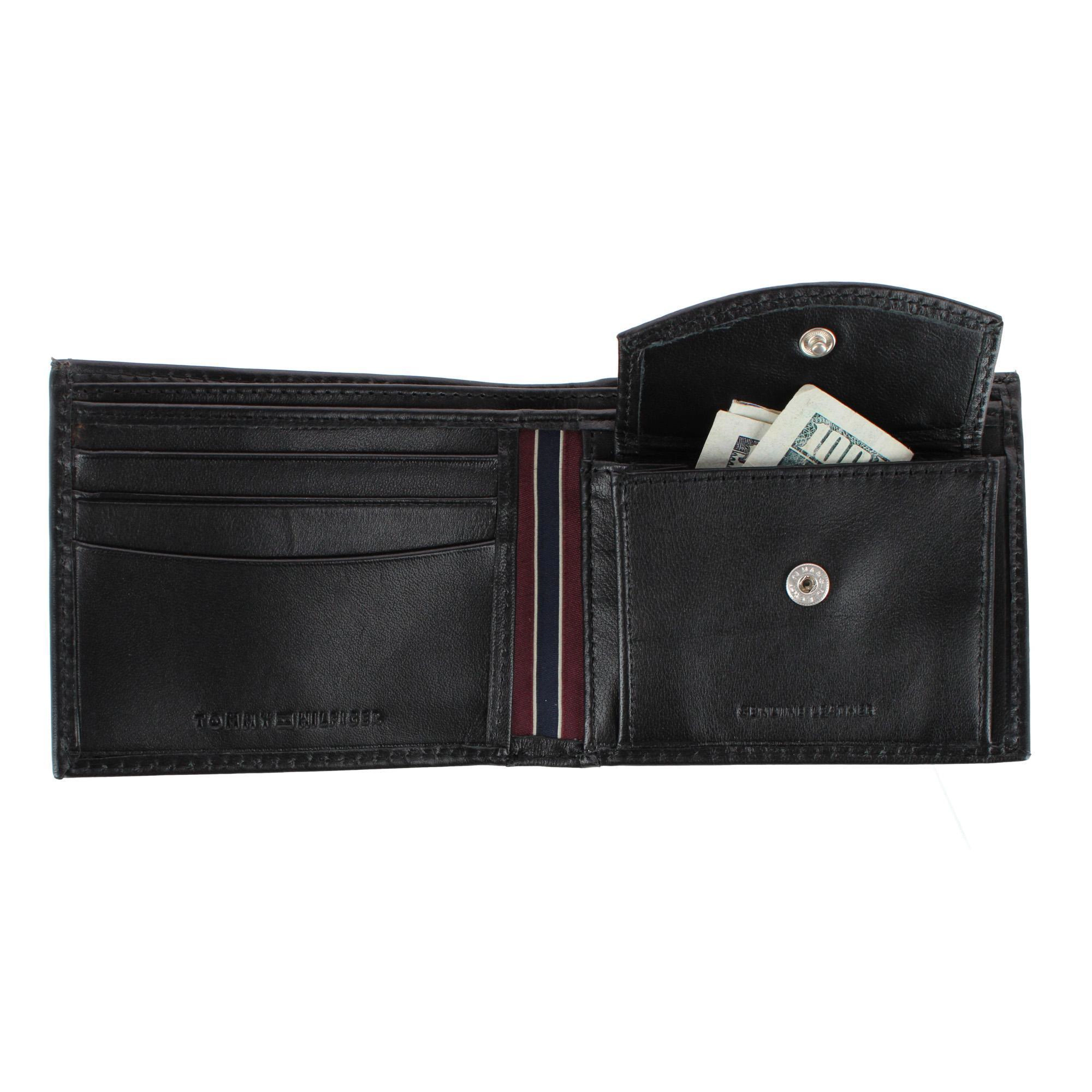 Tommy Hilfiger Men's Leather Stockton Bifold Coin Wallet