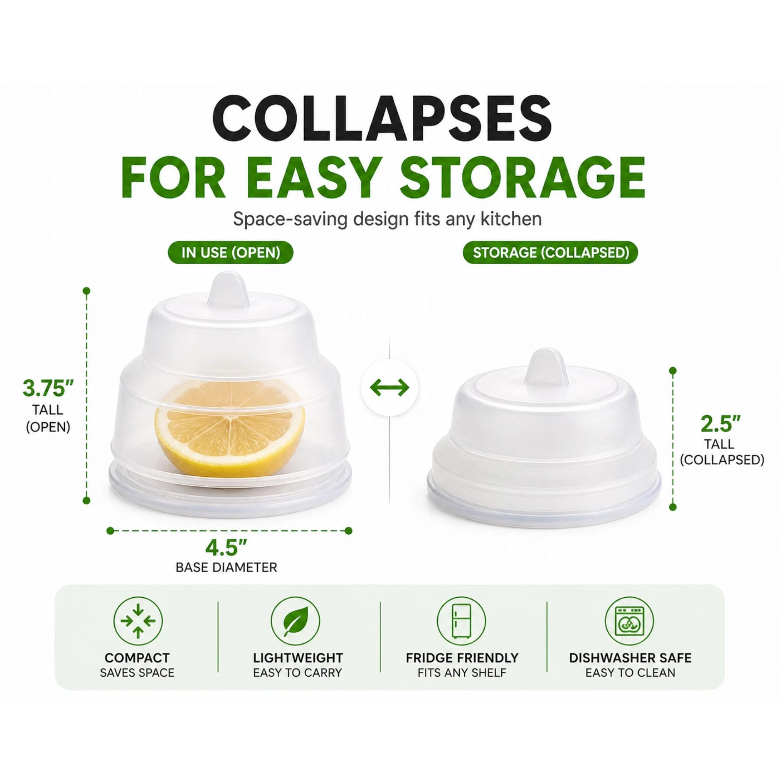 Home Collection Collapsible Lemon Keeper Onion Saver Food Container