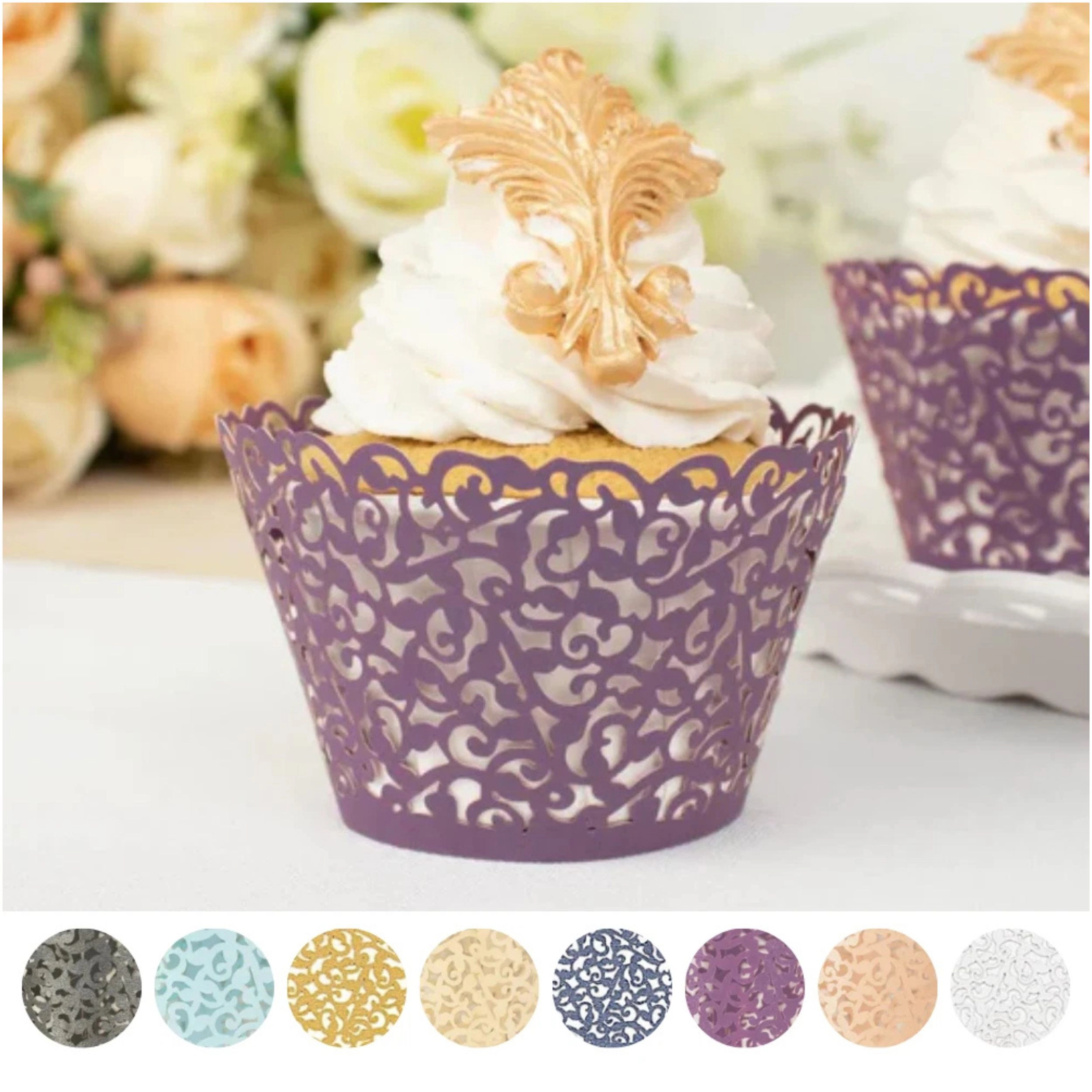 Home Collection Pack of 25 Laser Cut Lace Cupcake Wrappers