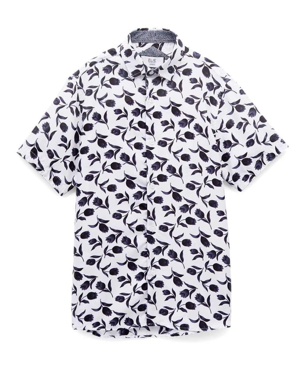 Elie Balleh Boys Slim Fit Floral Button-Down Shirt