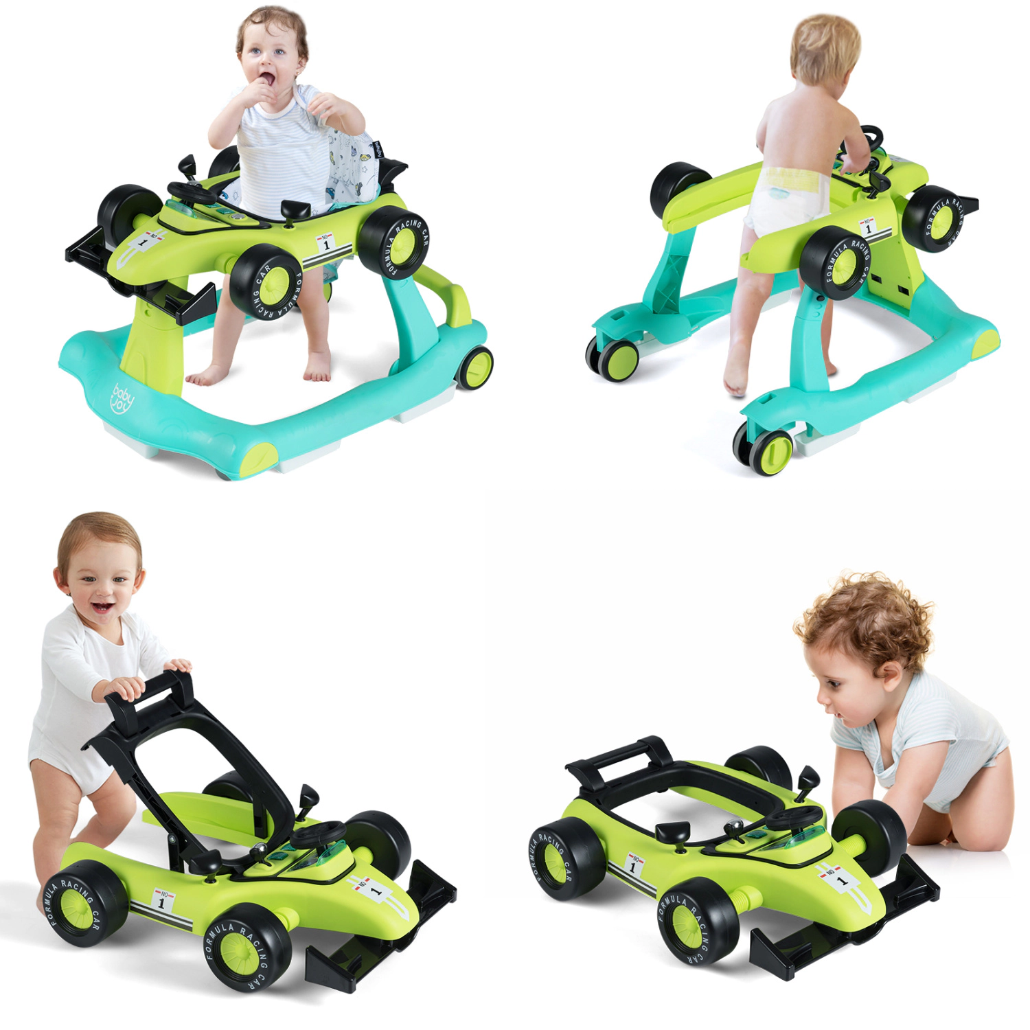 SlickBlue 4-in-1 Baby Walker Activity Center with Adjustable Height