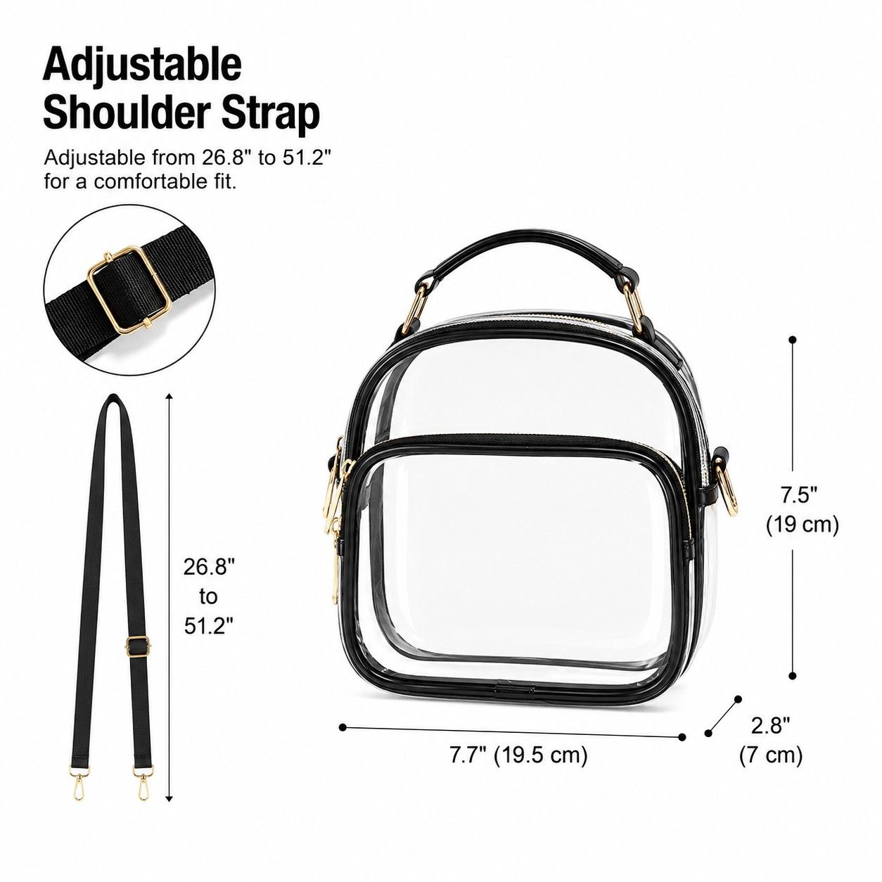 Alilang Women's Clear Crossbody Bag with Phone Pocket and Adjustable Strap
