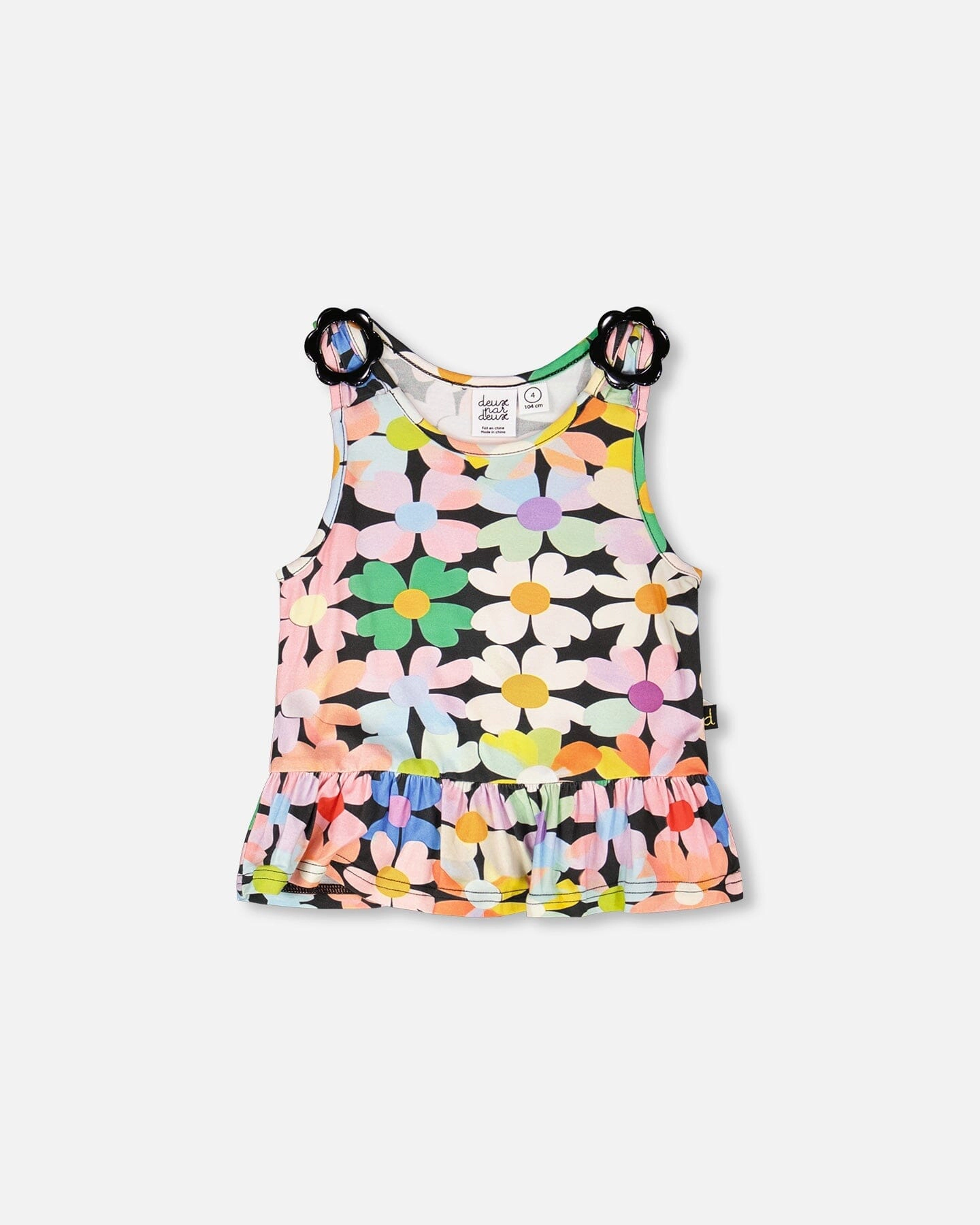 Deux par Girls Jersey Tank Top Printed Flowers