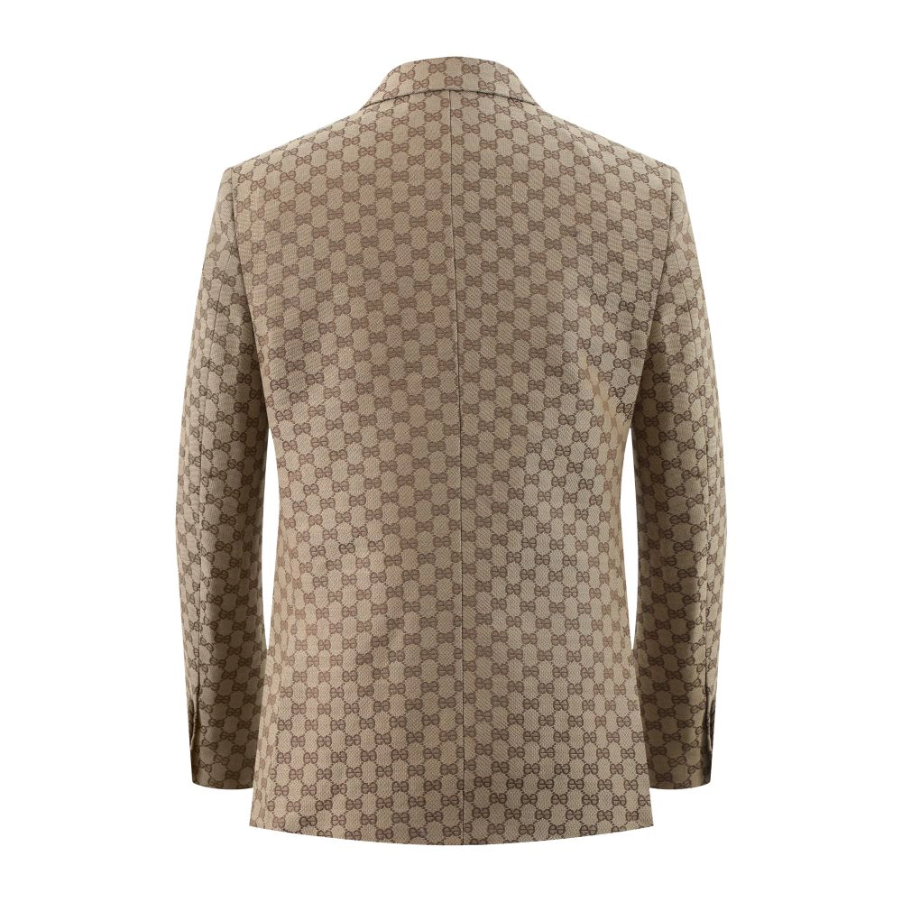 Elie Balleh Men's Slim Fit Logo Brocade Formal Blazer