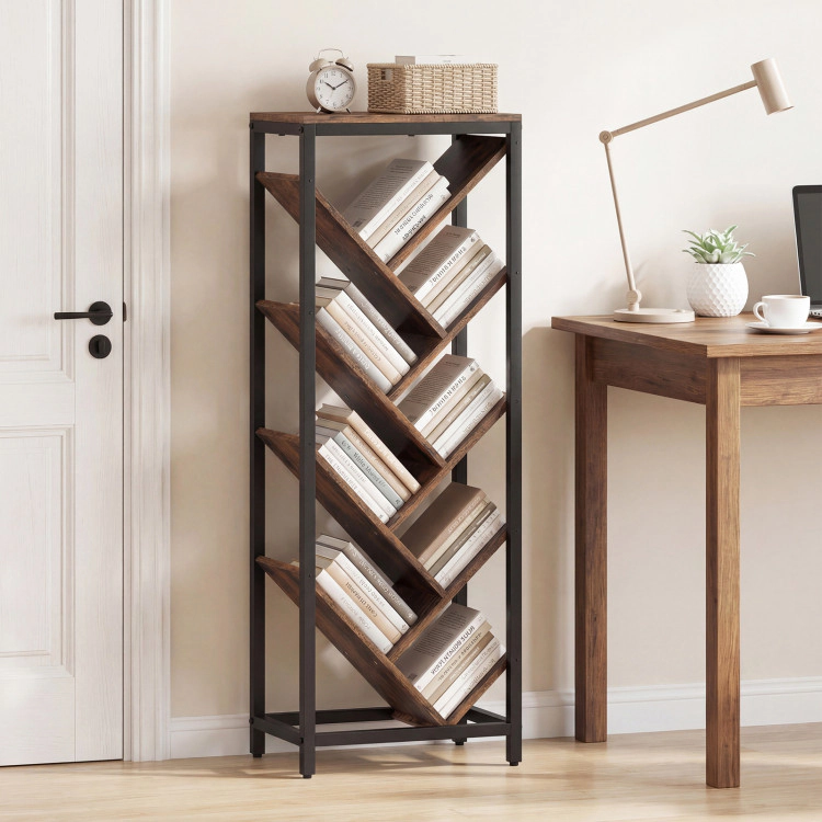 Hivvago 9-Tier Freestanding Bookcase for Hardcover Books