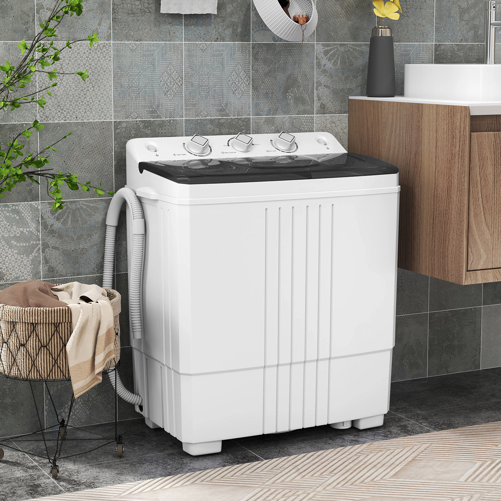 LJG Portable Washing Machine for Dorms and Apartment