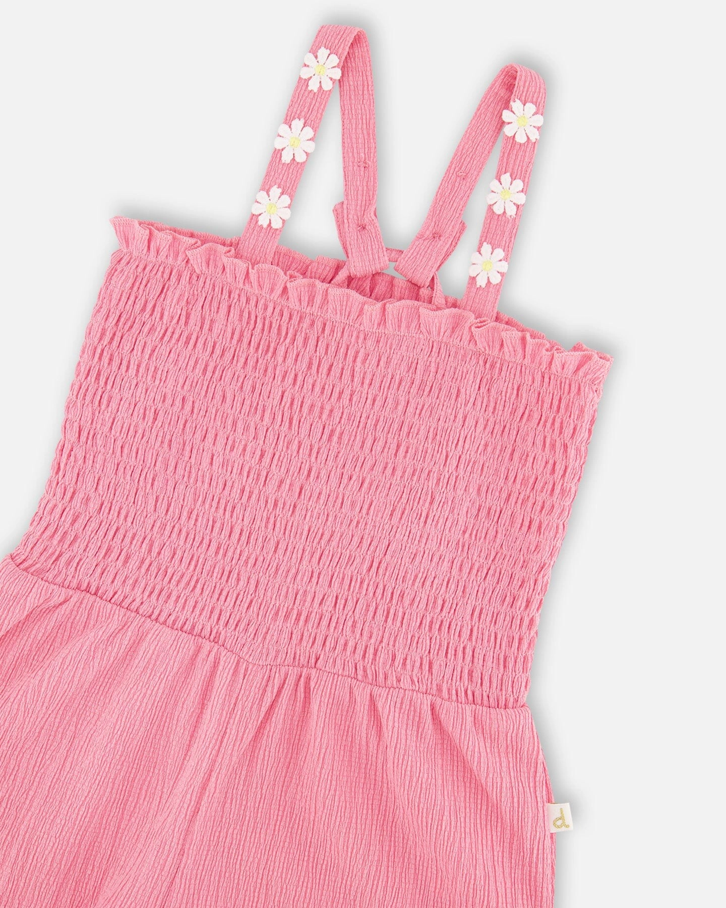 Deux par Girls Crinkle Jersey Jumpsuit with Smocking