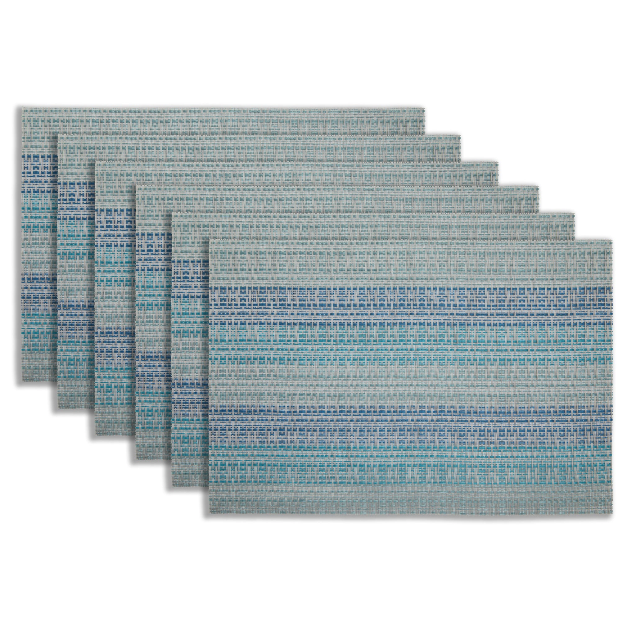 Dainty Home Yorkshire Woven Vinyl Reversible Rectangular 12" x 18" Placemat Set of 6