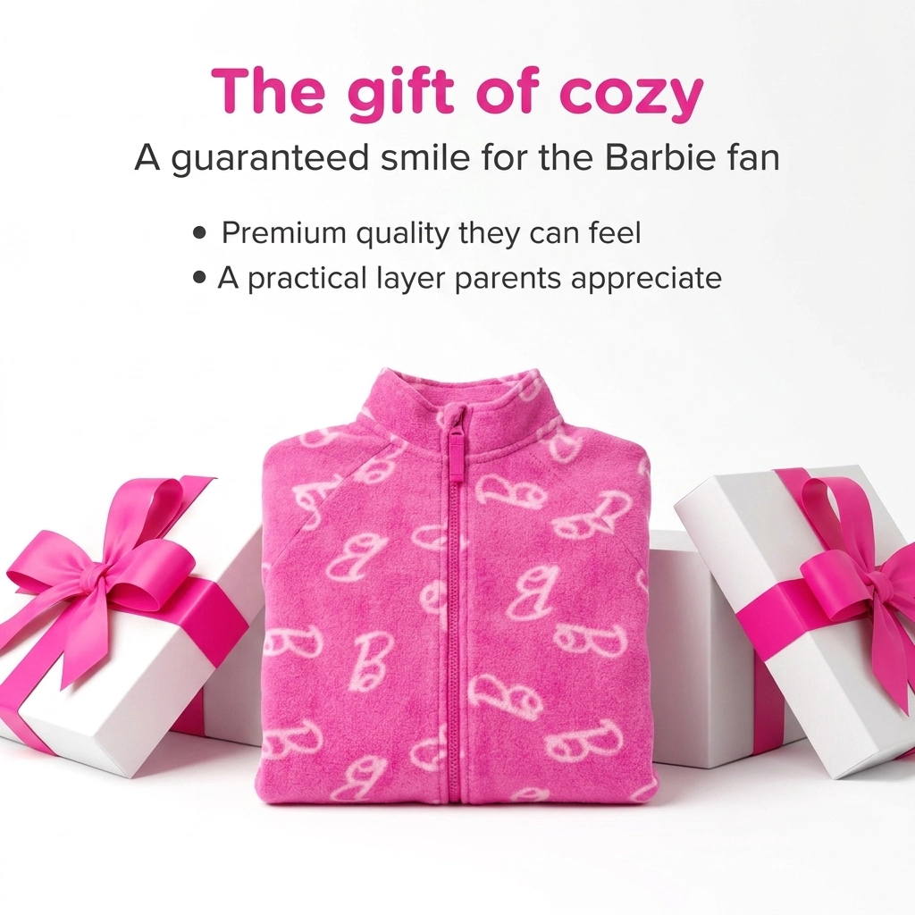 Barbie Girls' Fleece Zip-Up Jacket