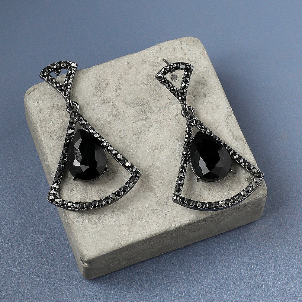 SOHI Women's Stone Bow Drop Earrings