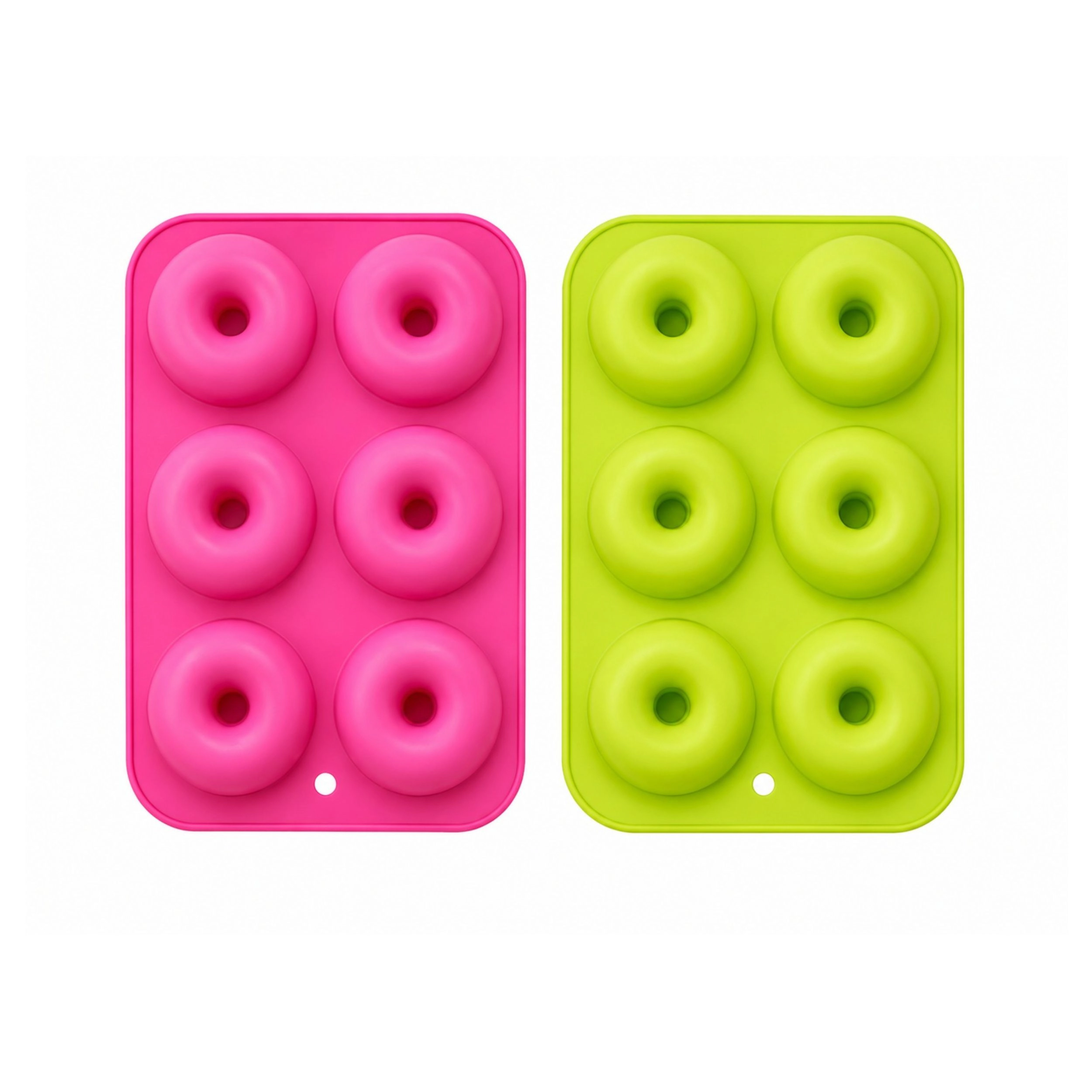 Stock Preferred Pack of 2 Silicone Donut Baking Molds Nonstick Food Grade Doughnut Pans